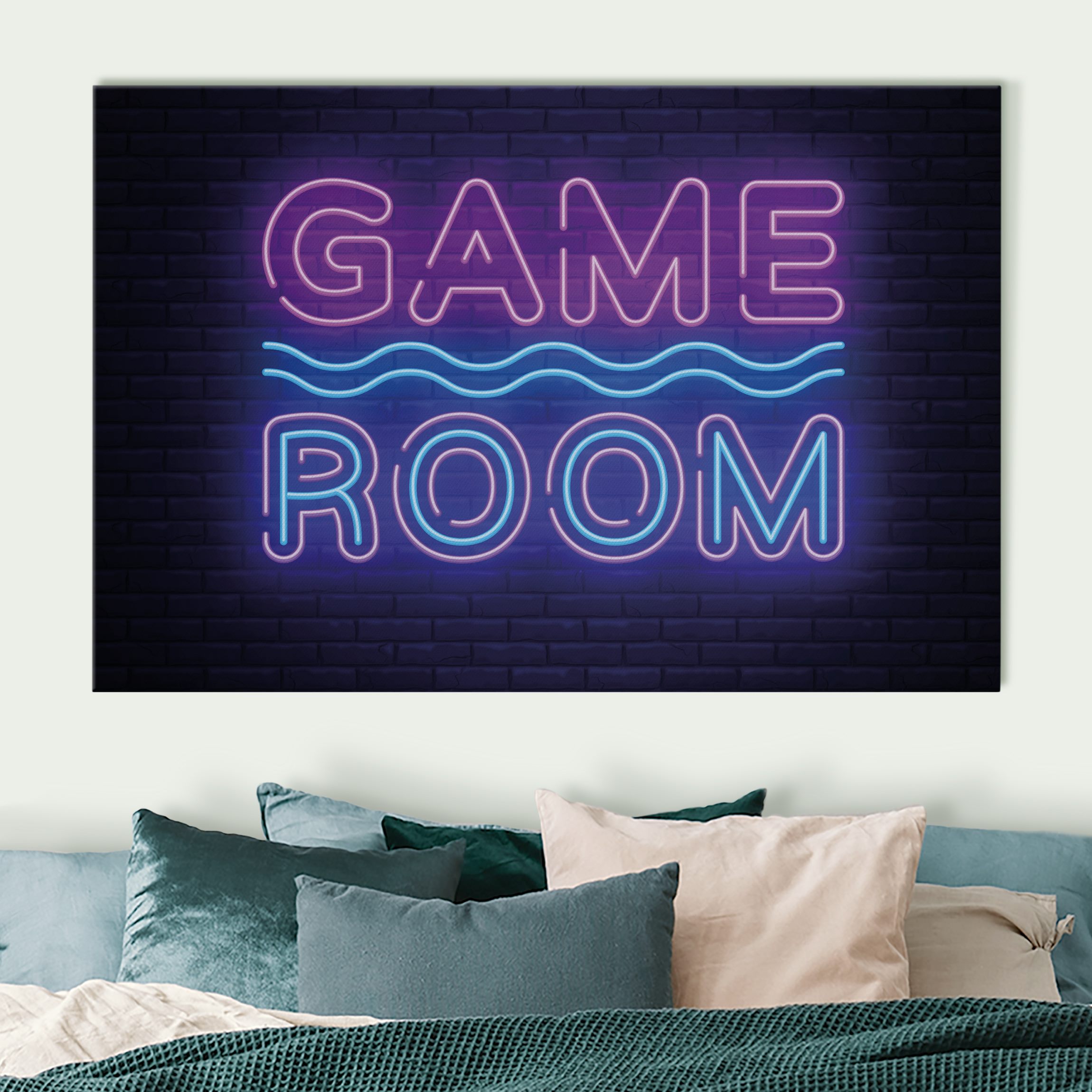 Akustikbild Neon Schrift Game Room