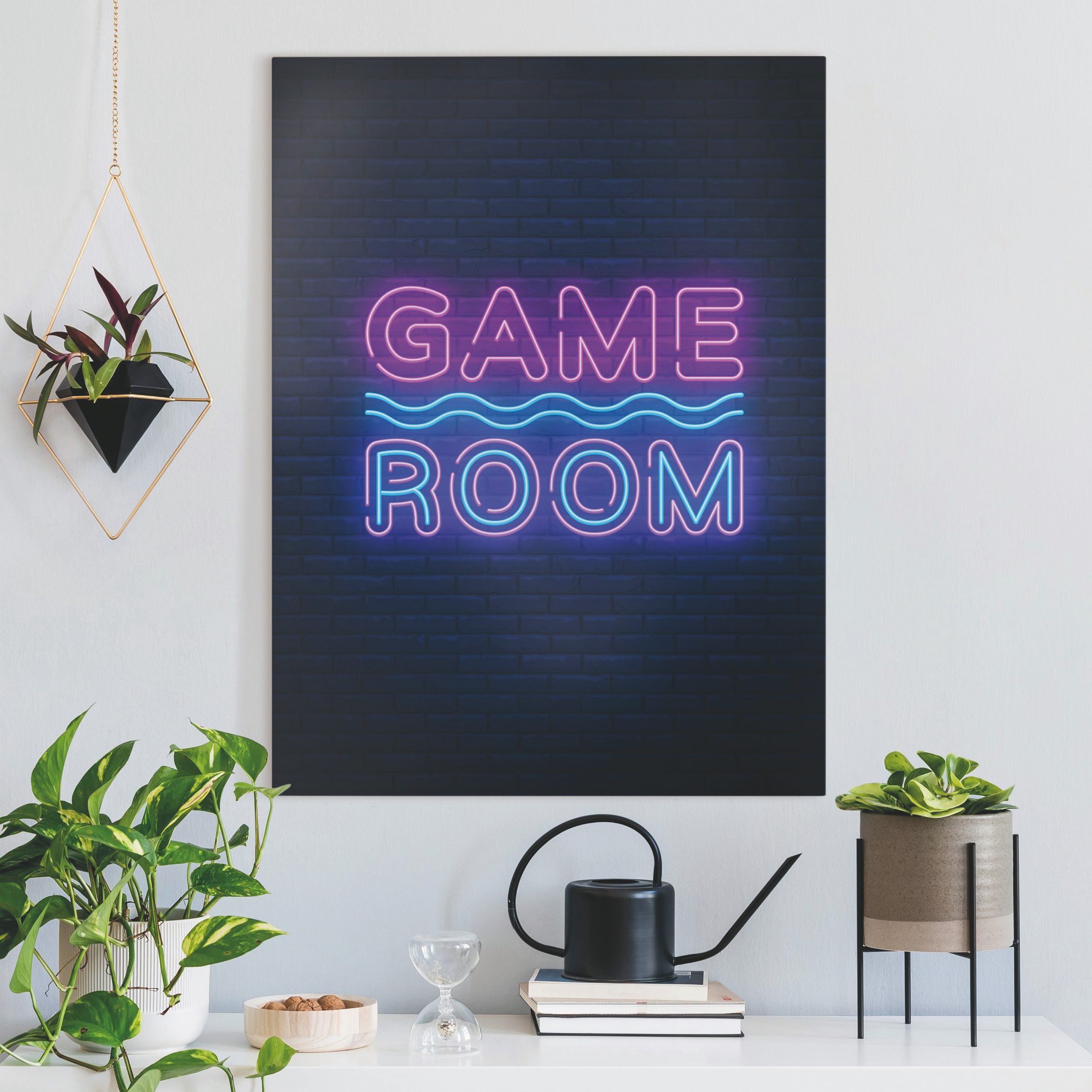 Leinwandbild Neon Schrift Game Room