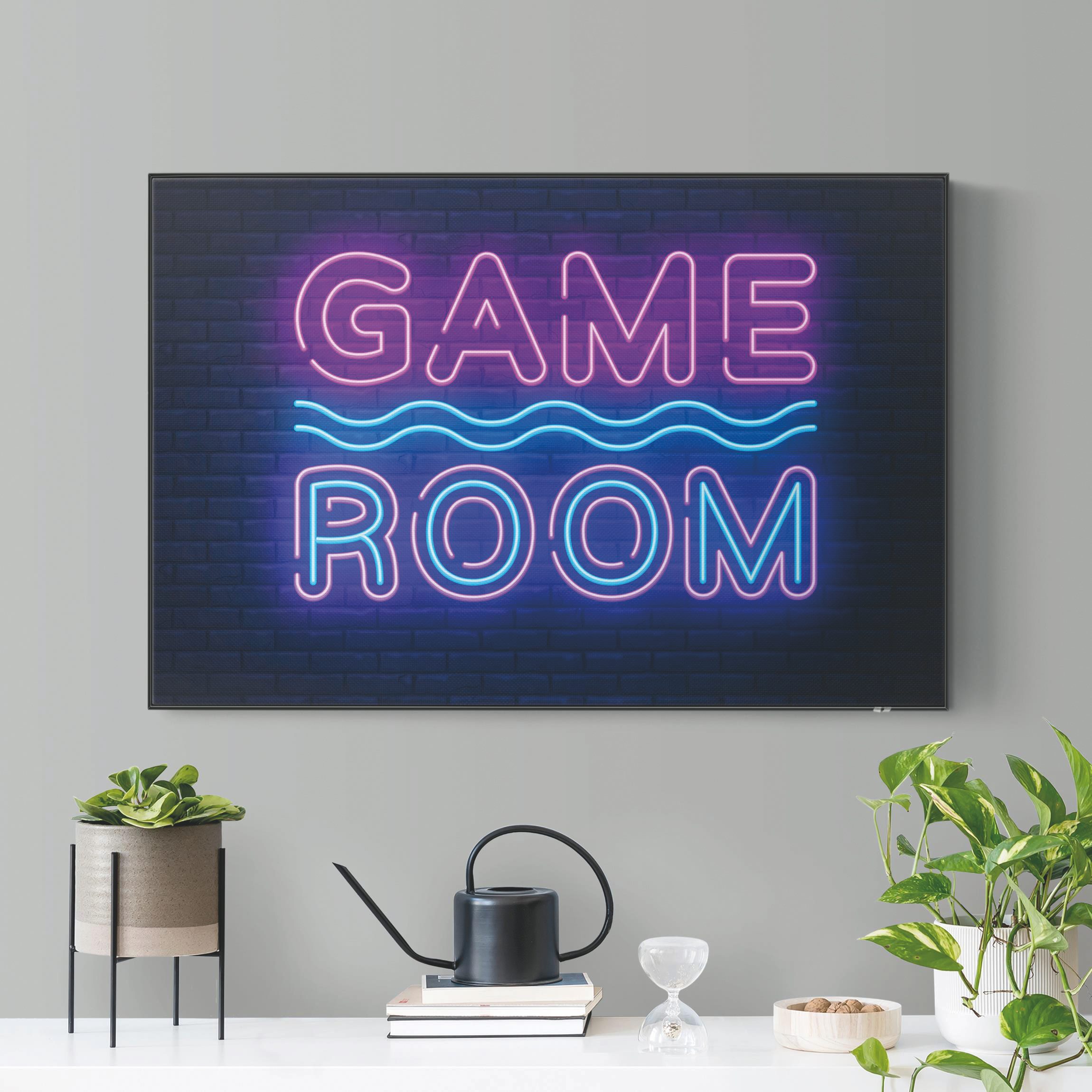 Akustik-Wechselbild Neon Schrift Game Room