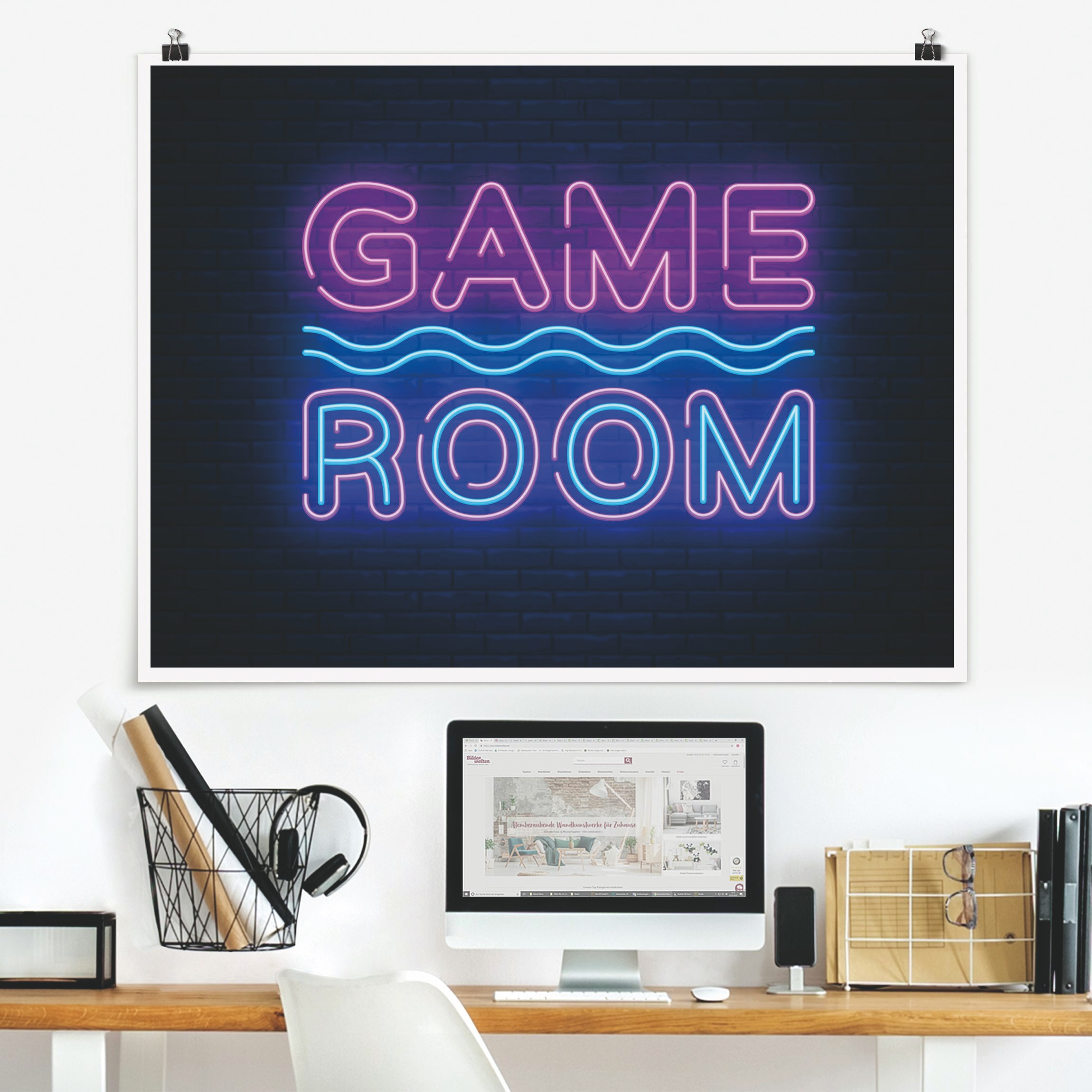 Poster Neon Schrift Game Room