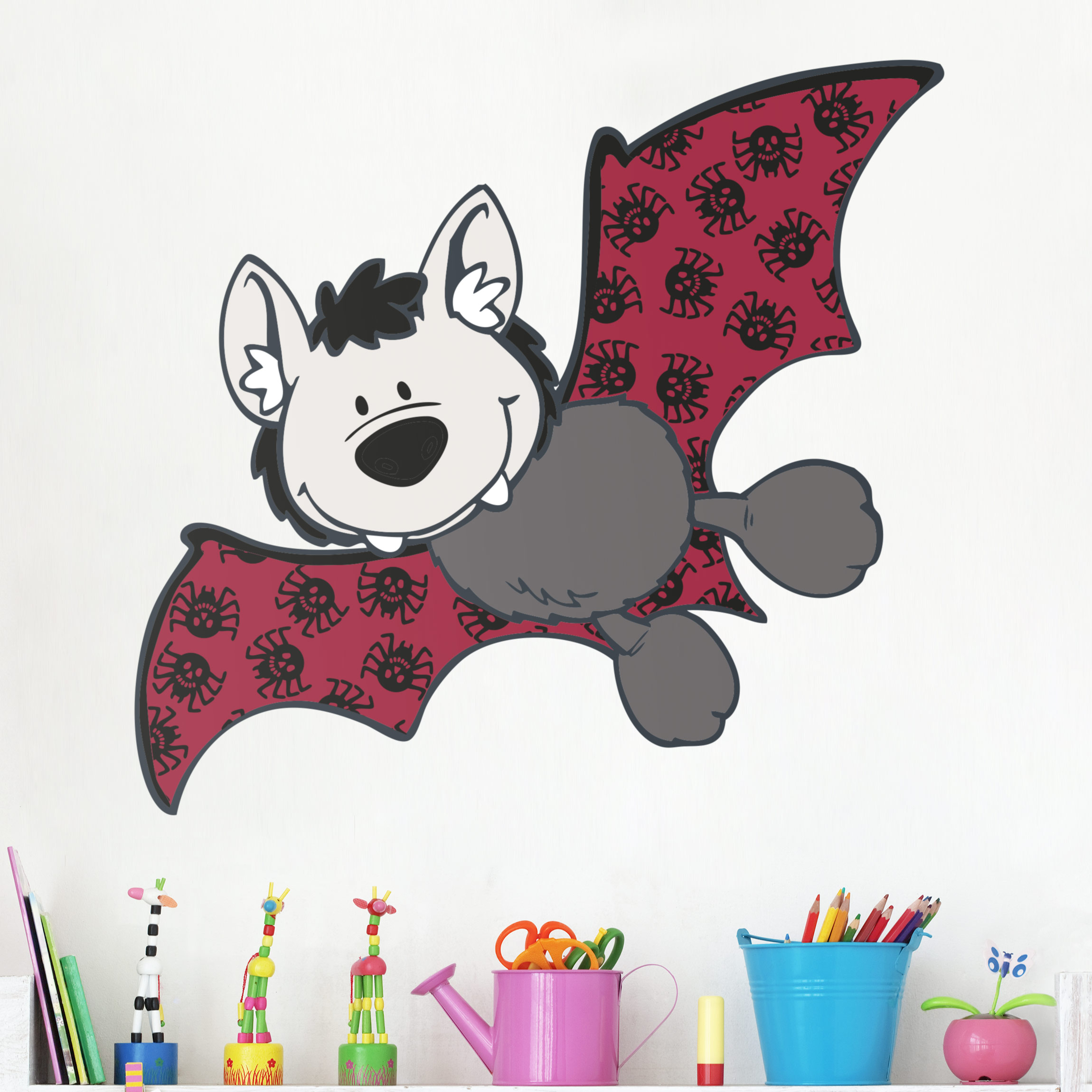 Wandtattoo NICI - Castle Friends Sir Simon - Fledermaus mit roten Flügeln