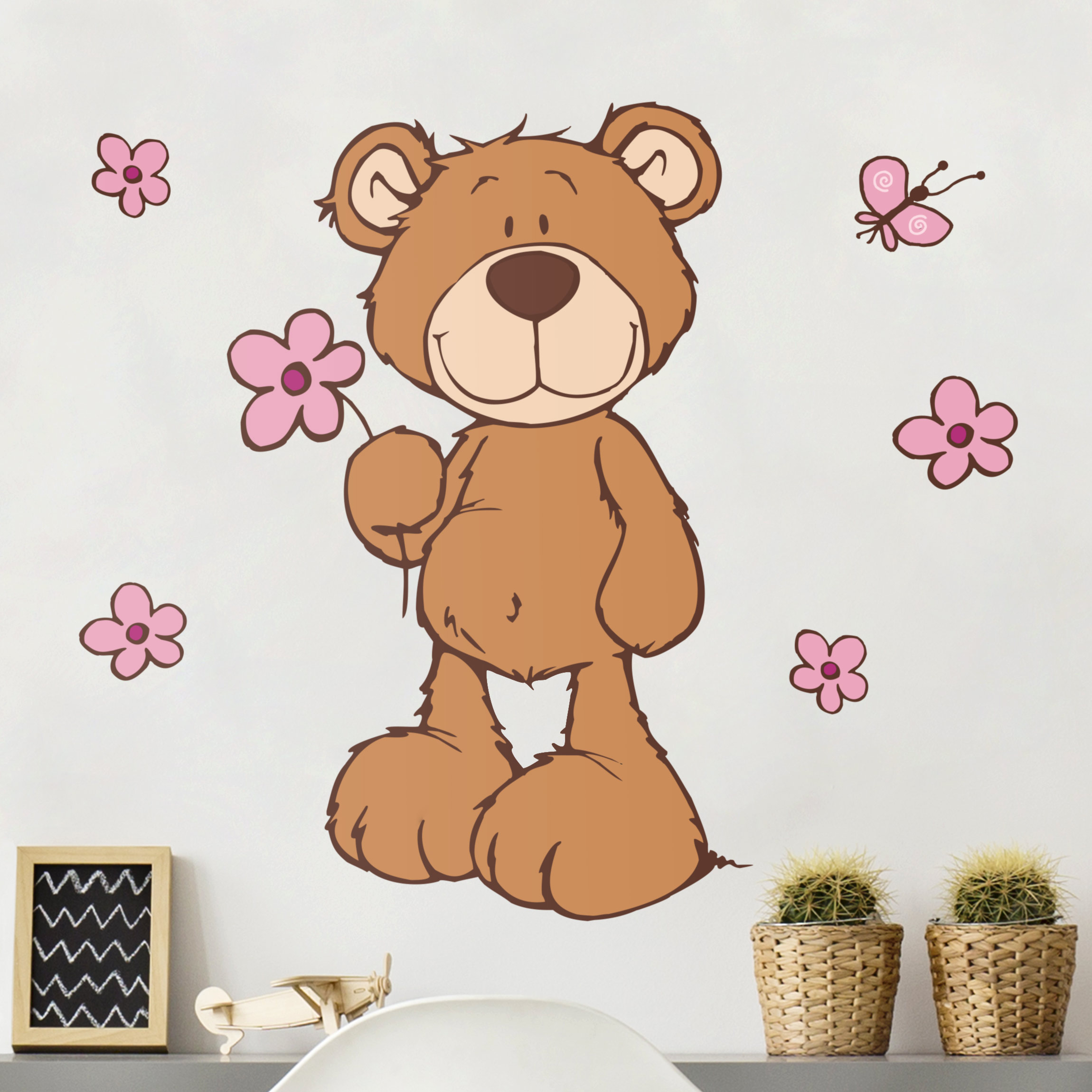 Wandtattoo NICI - Classic Bears - Bär mit Blume