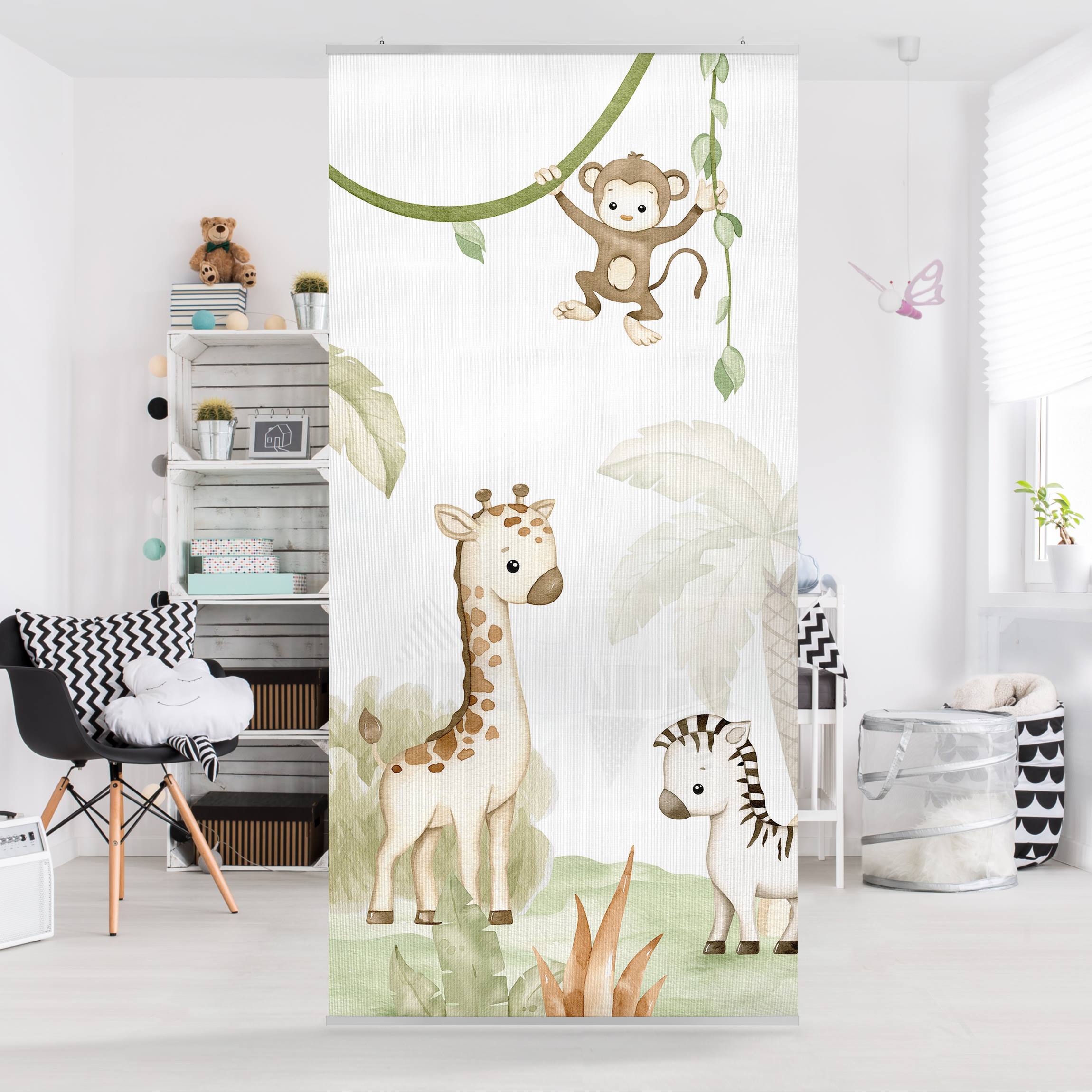 Raumteiler Niedliche Savannentiere am Dschungelrand