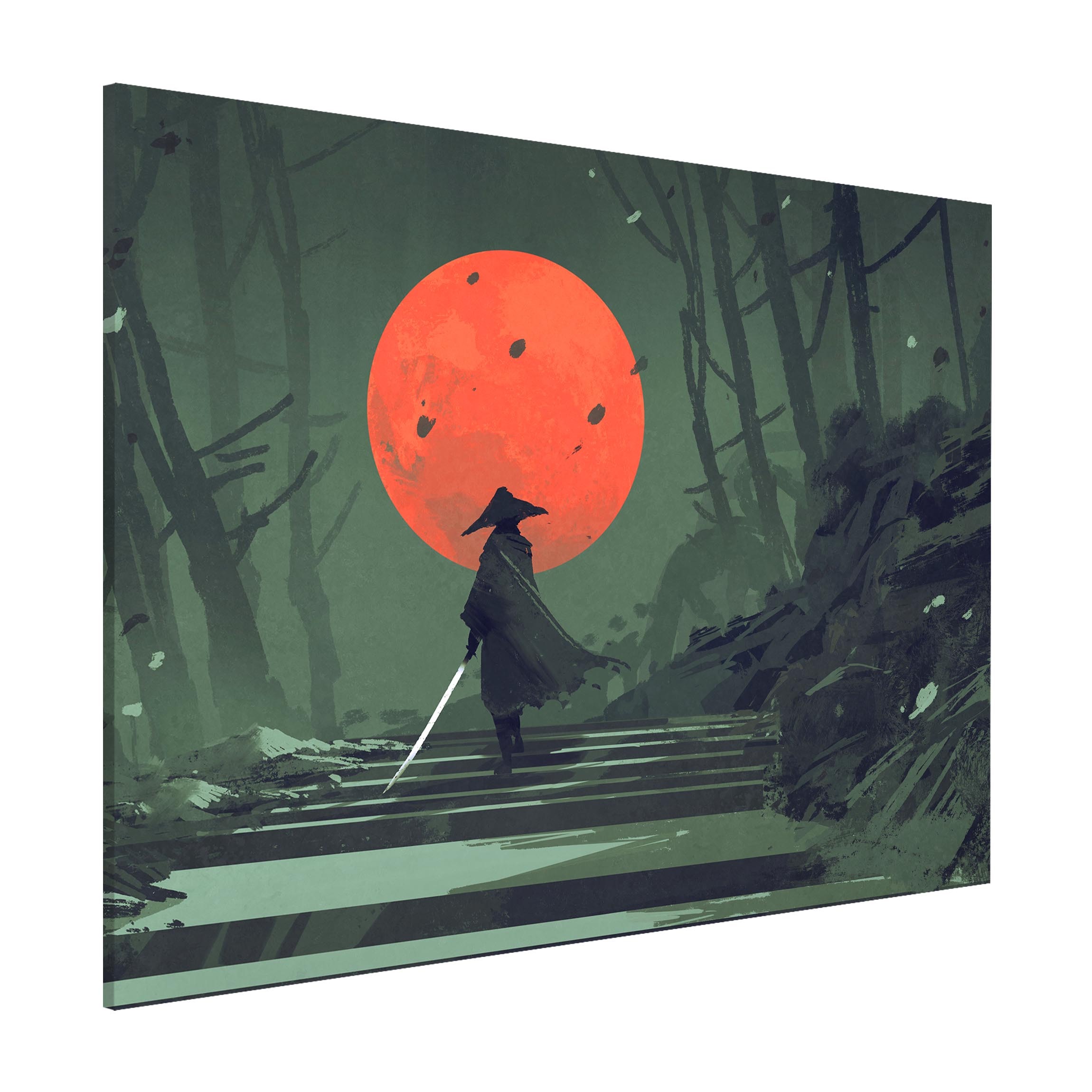 Magnettafel Ninja In Red Moonlight