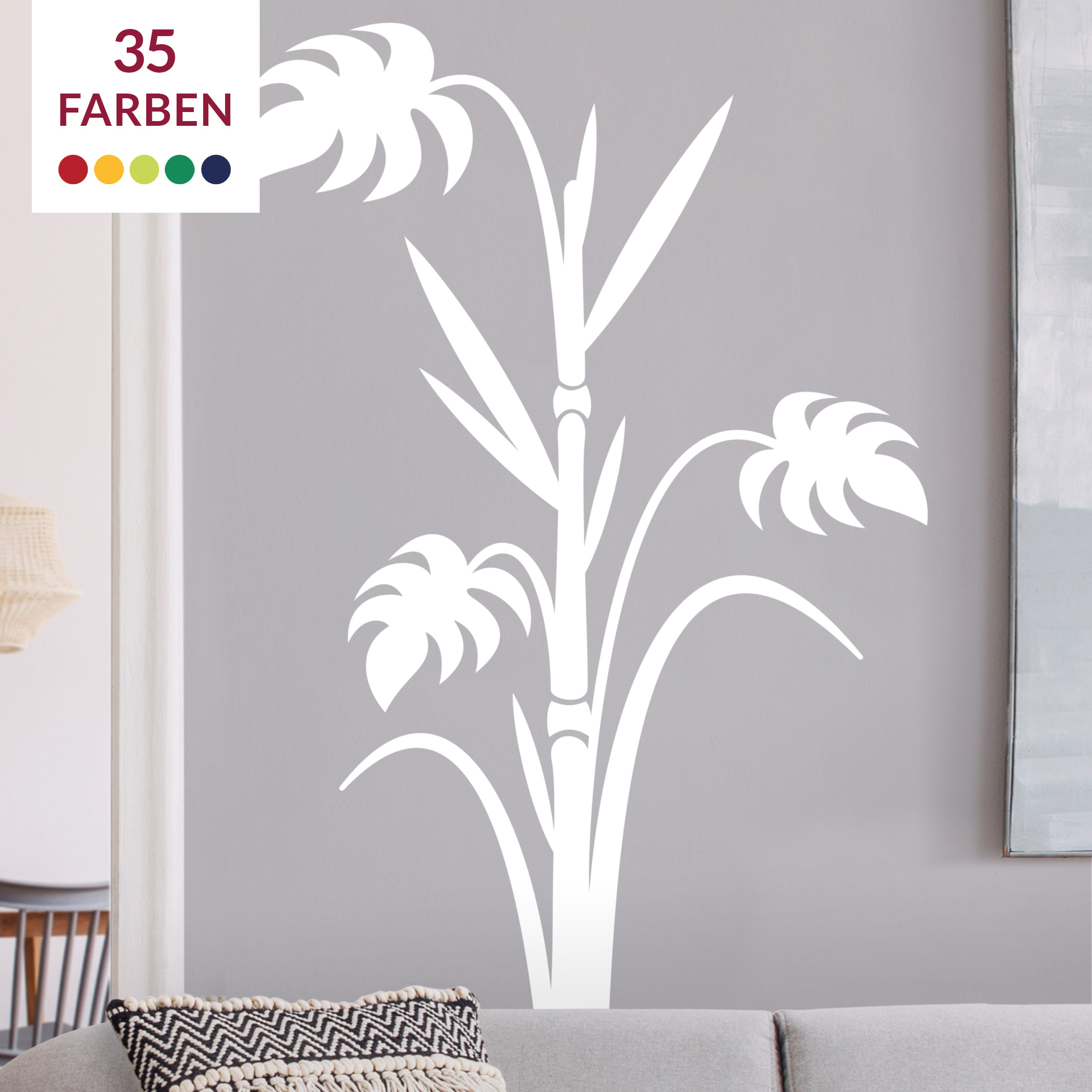 Wandtattoo Badezimmer No.359 Bambusfarn