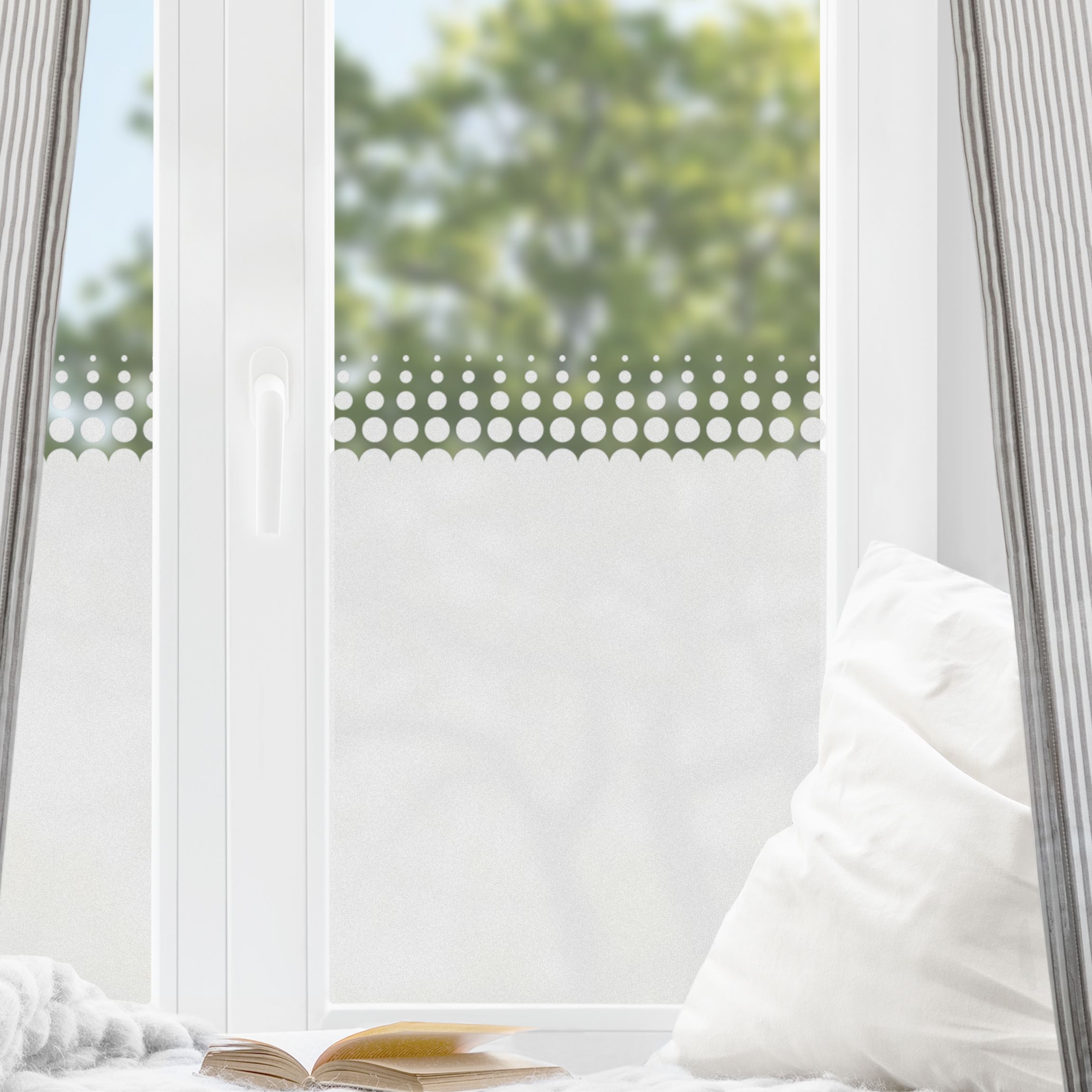 Fensterfolie Sichtschutz No.612 Punkte Bordüre