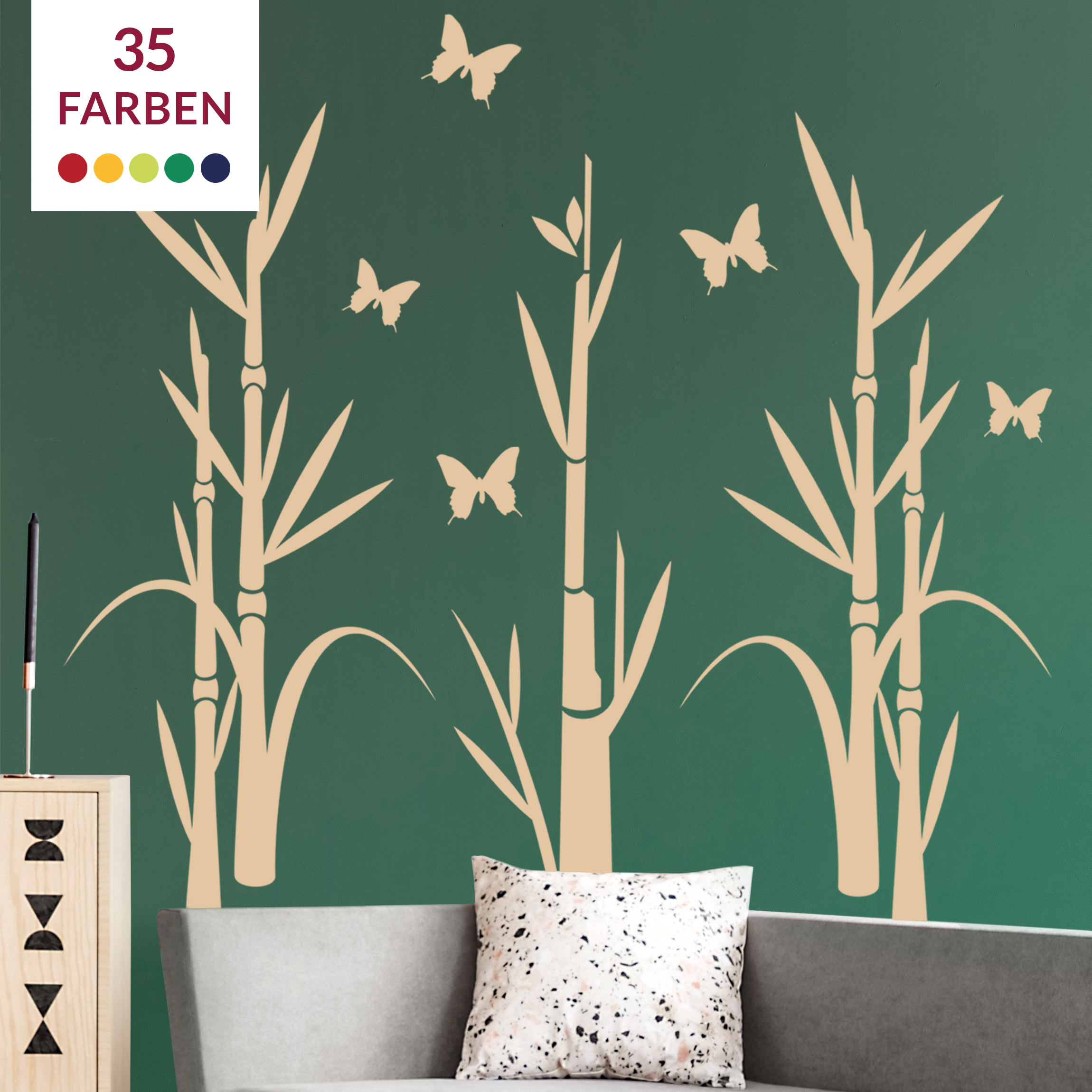 Wandtattoo Badezimmer 8-teilig No.75 Bambus