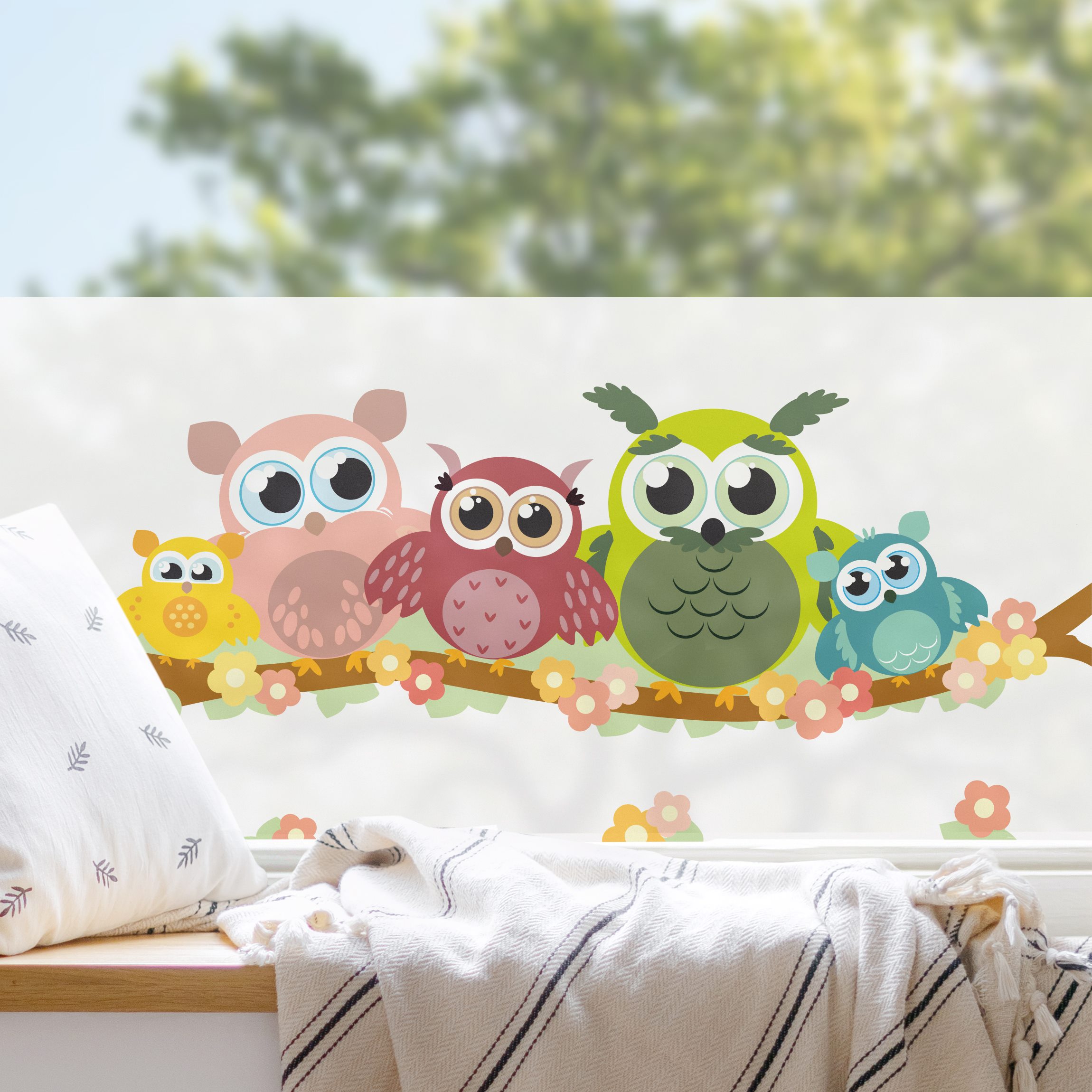 Fensterfolie No.CG216 Eulenfamilie