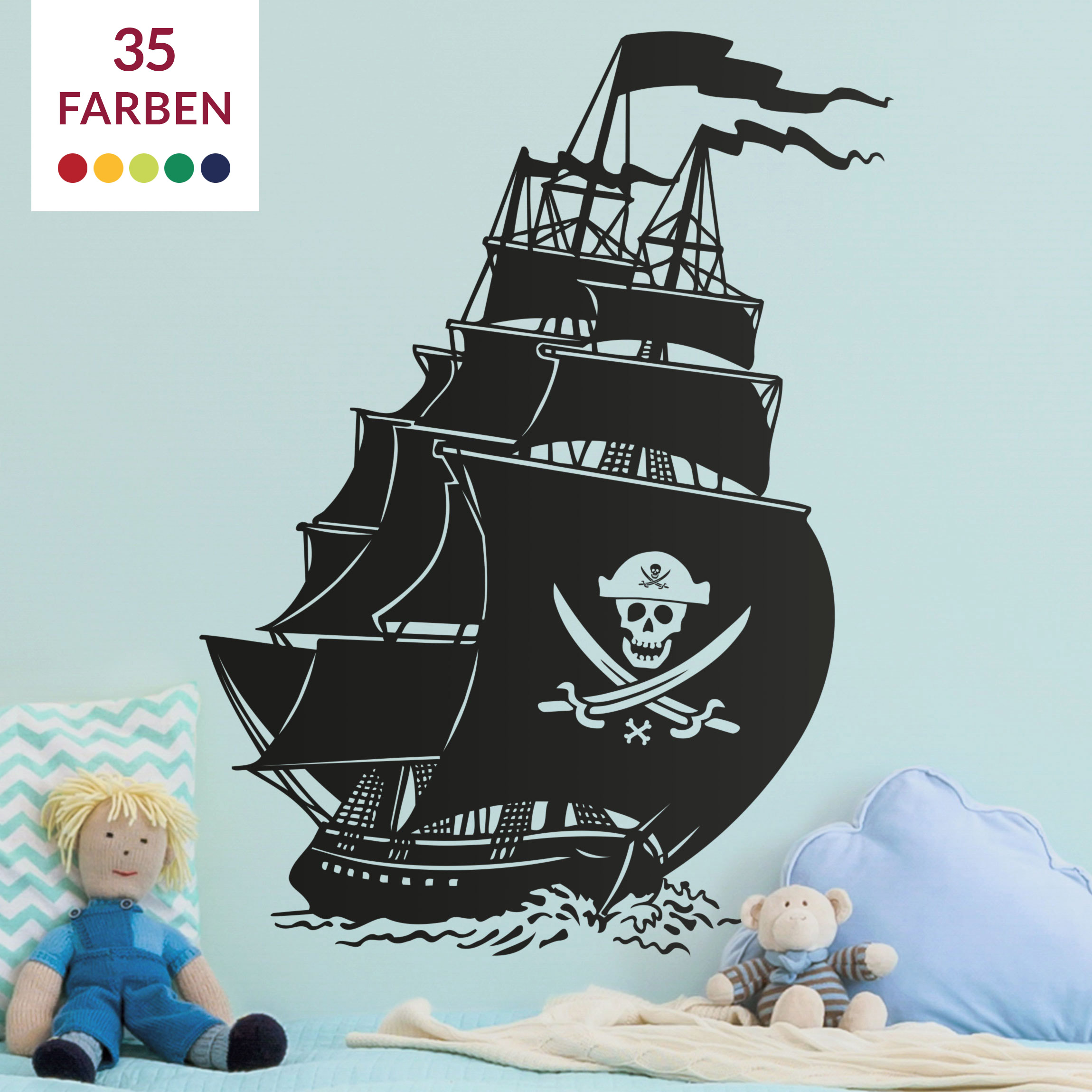 Wandtattoo Kinderzimmer No.SF506 Piratenschiff