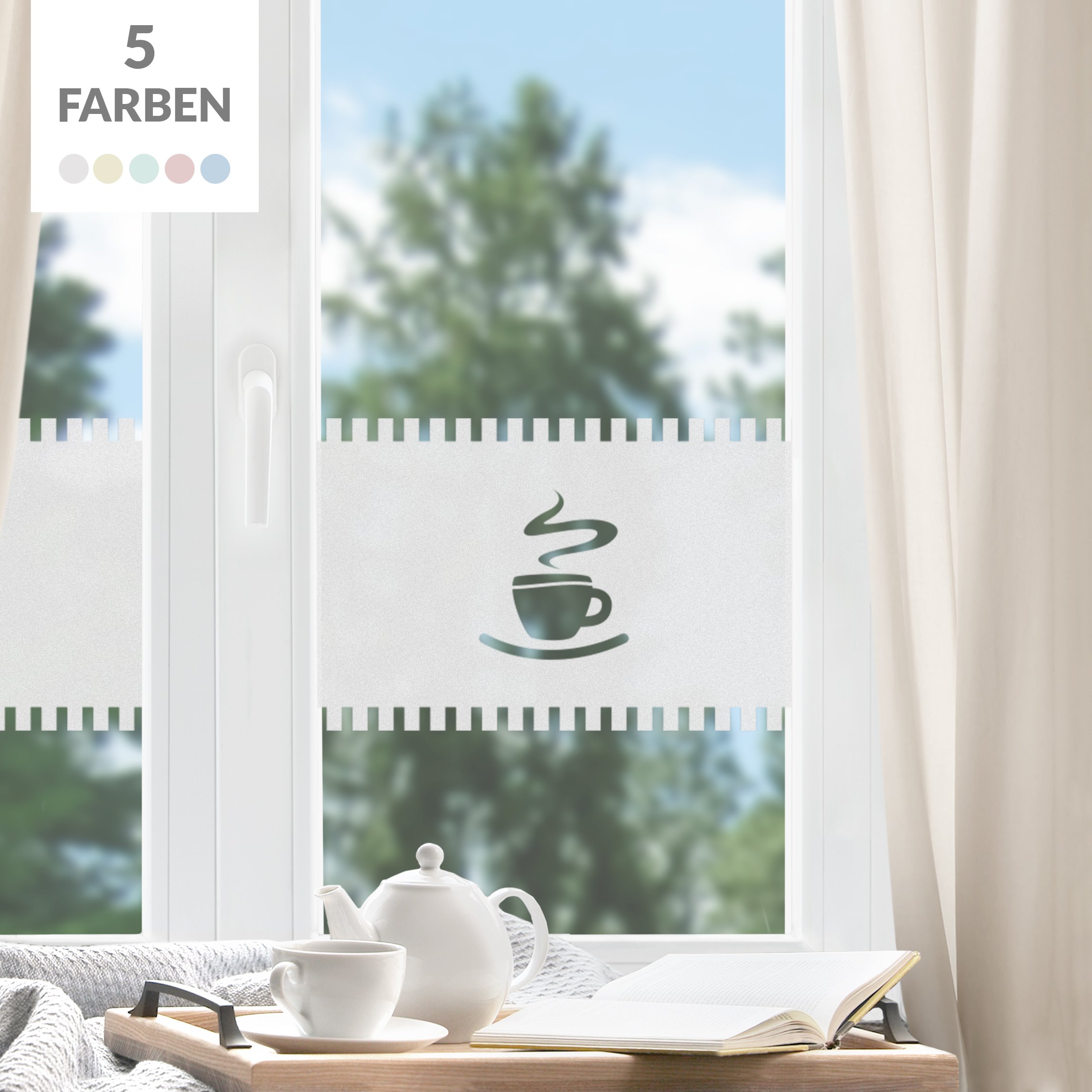 Fensterfolie Sichtschutz No.UL10 Gardine Tasse I