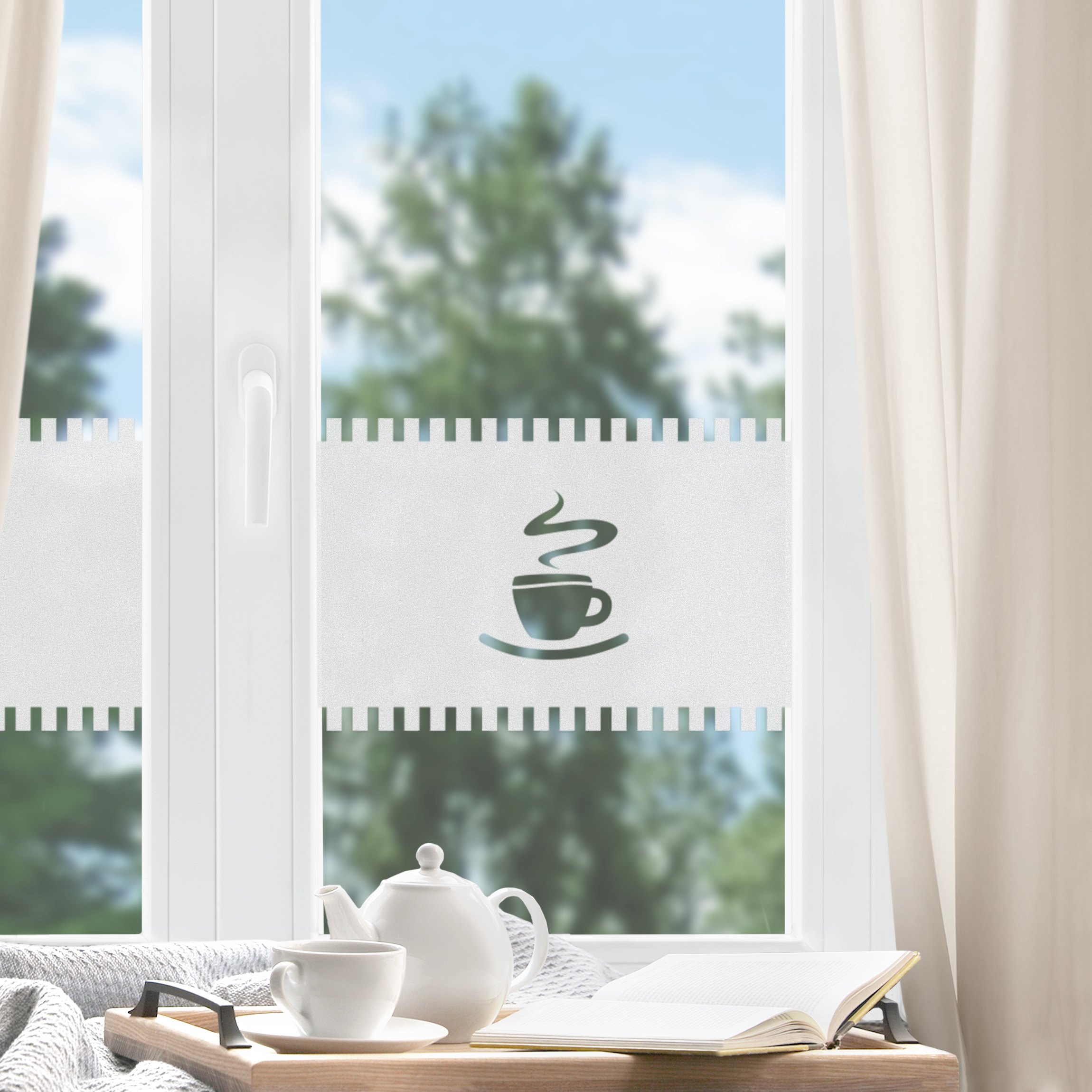 Fensterfolie Sichtschutz No.UL10 Gardine Tasse I