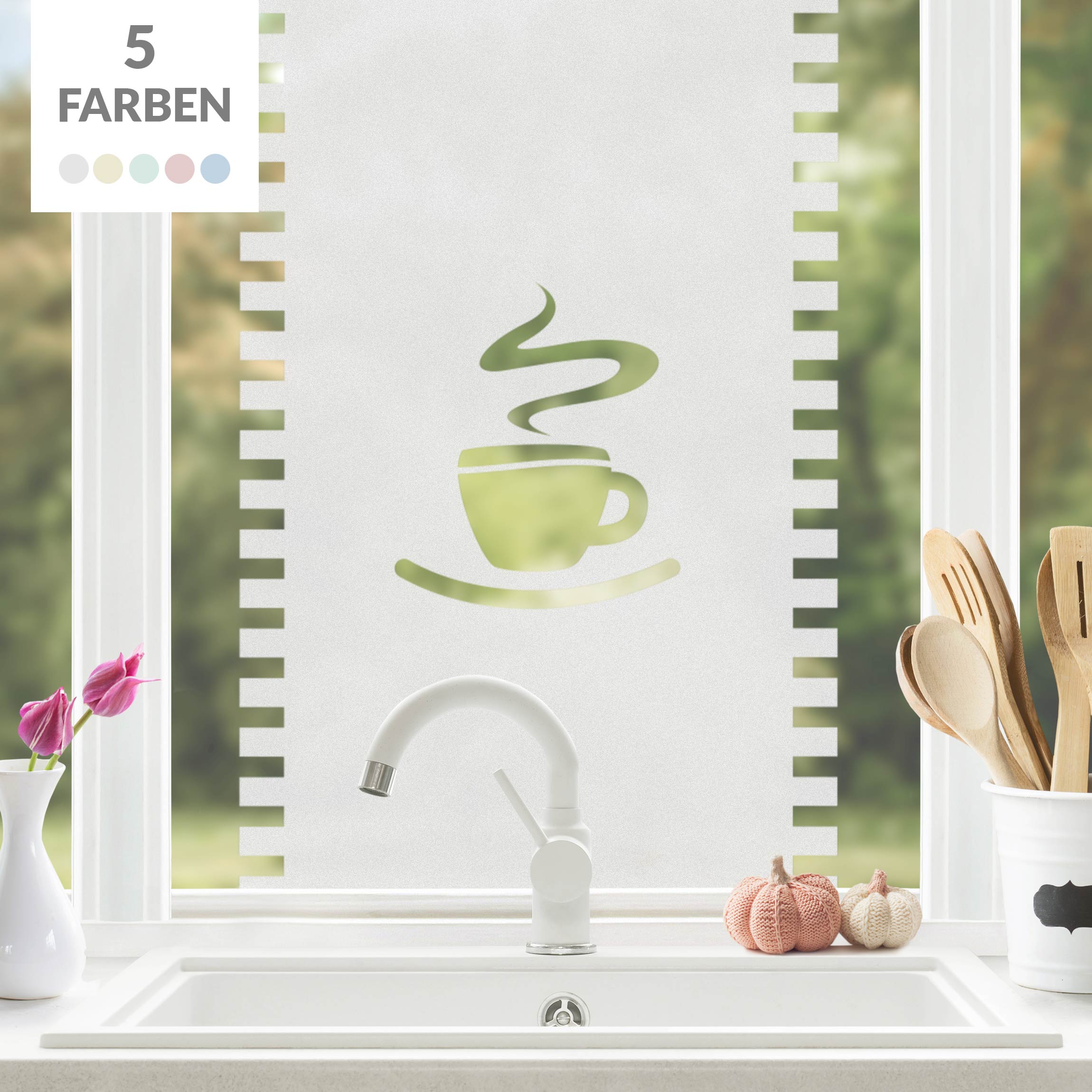 Fensterfolie Sichtschutz No.UL10 Gardine Tasse II