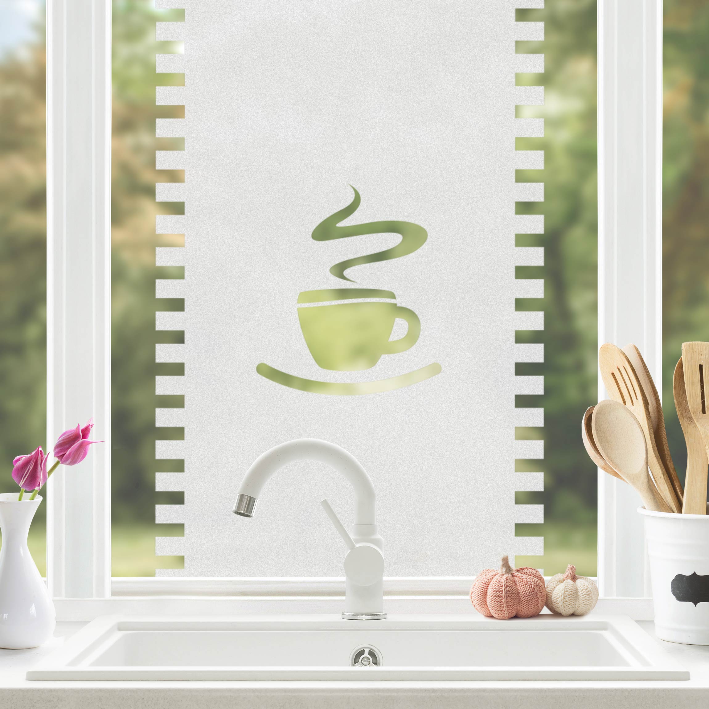 Fensterfolie Sichtschutz No.UL10 Gardine Tasse II