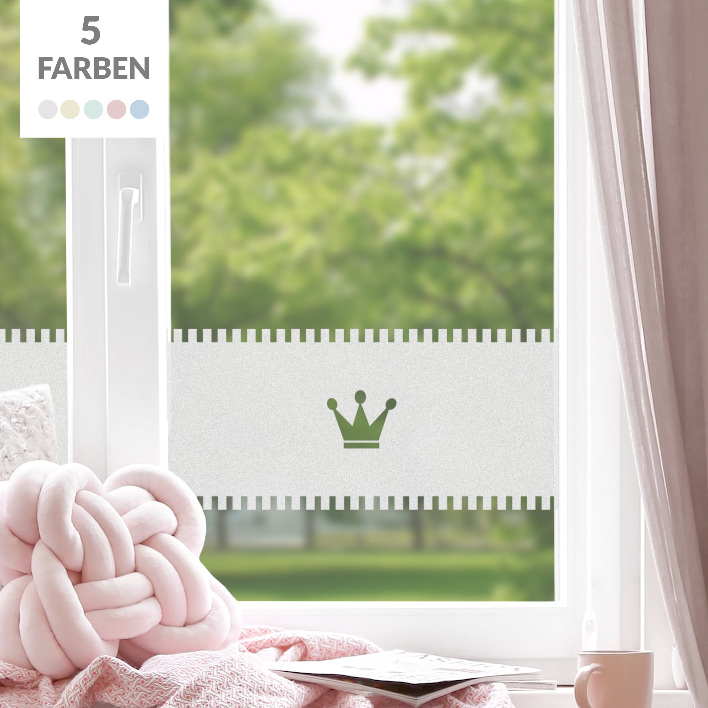 Fensterfolie Sichtschutz No.UL12 Gardine Krone I