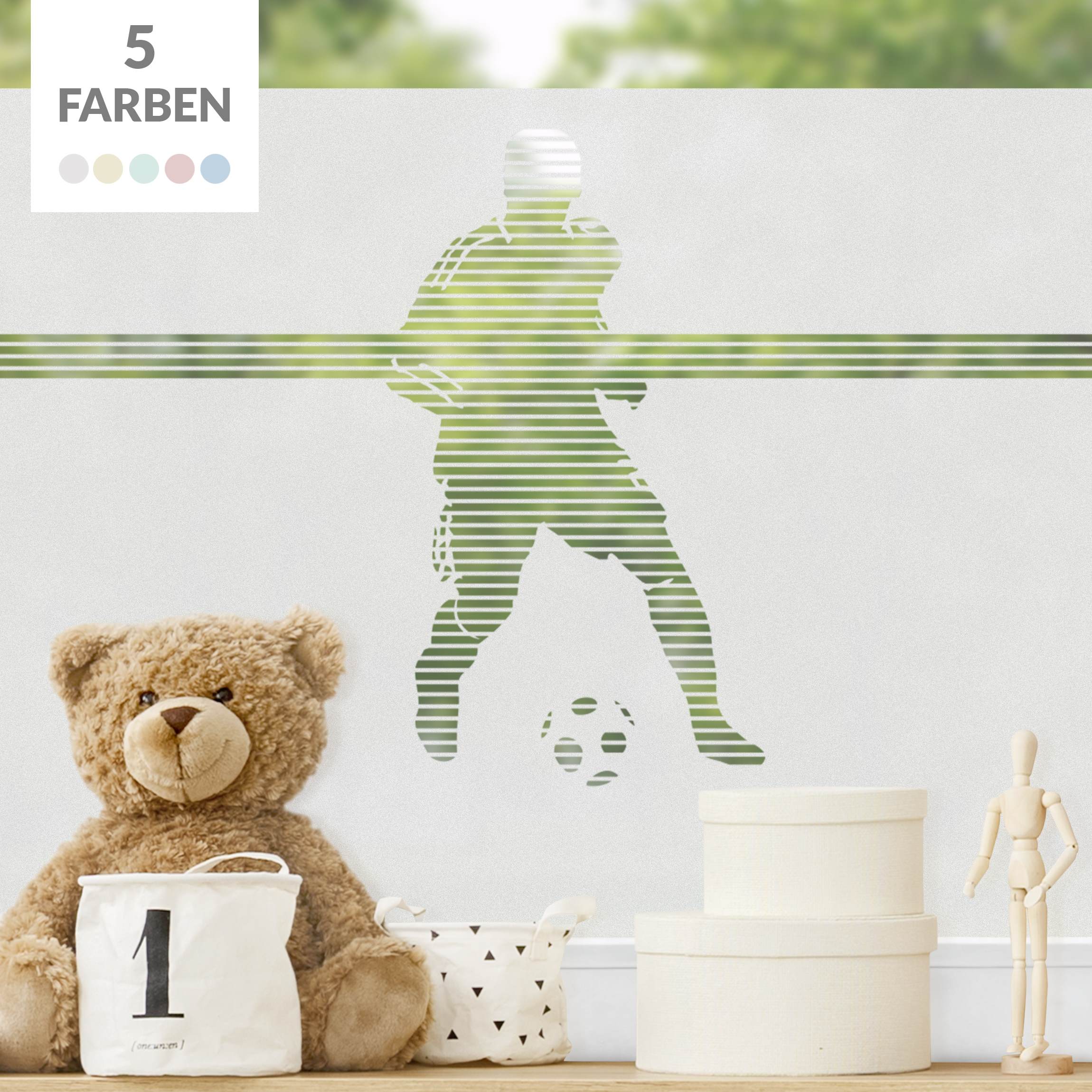 Fensterfolie Sichtschutz No.UL3 Fussballspieler Bordüre