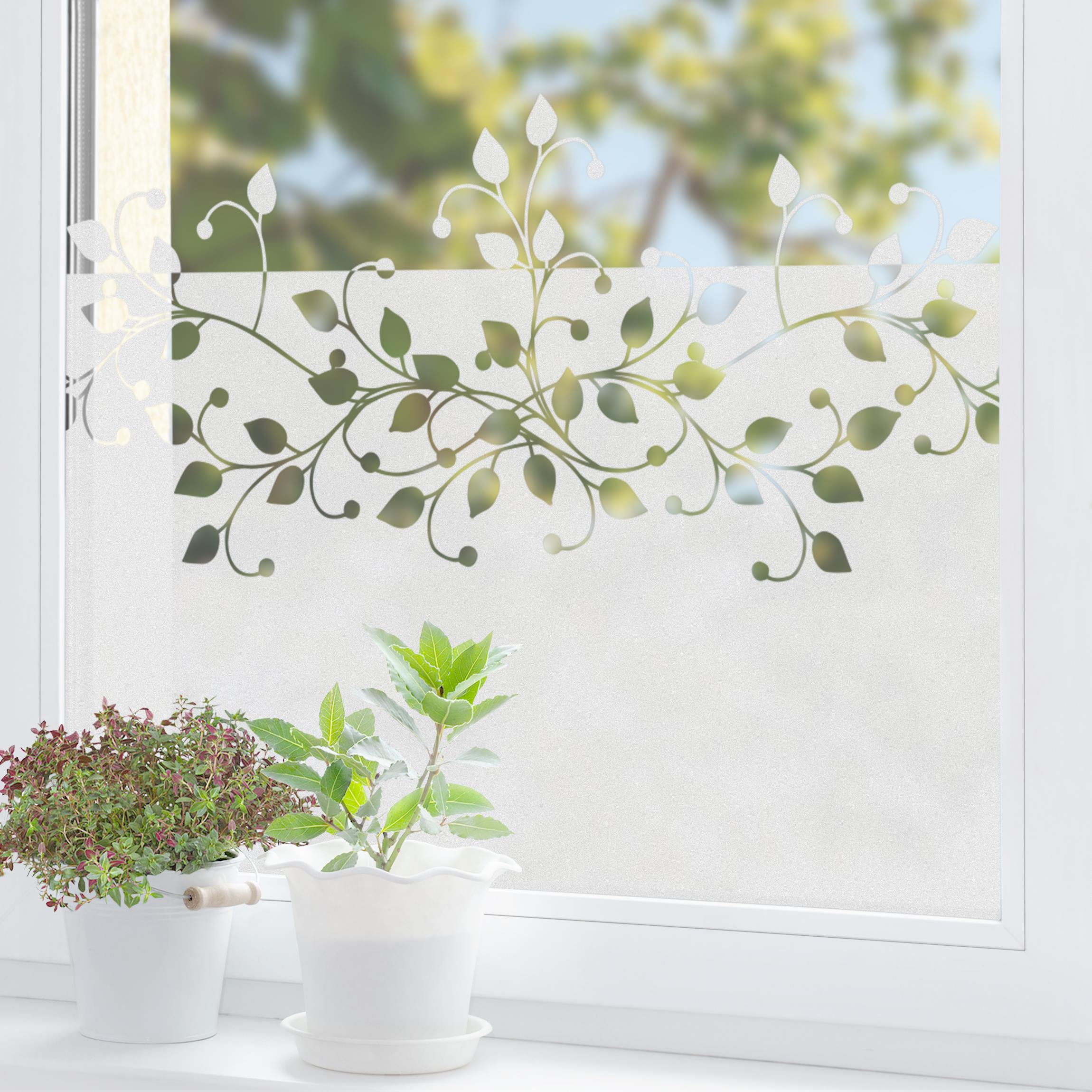 Fensterfolie Sichtschutz No.UL906 Geschmeidige Ranke Bordüre