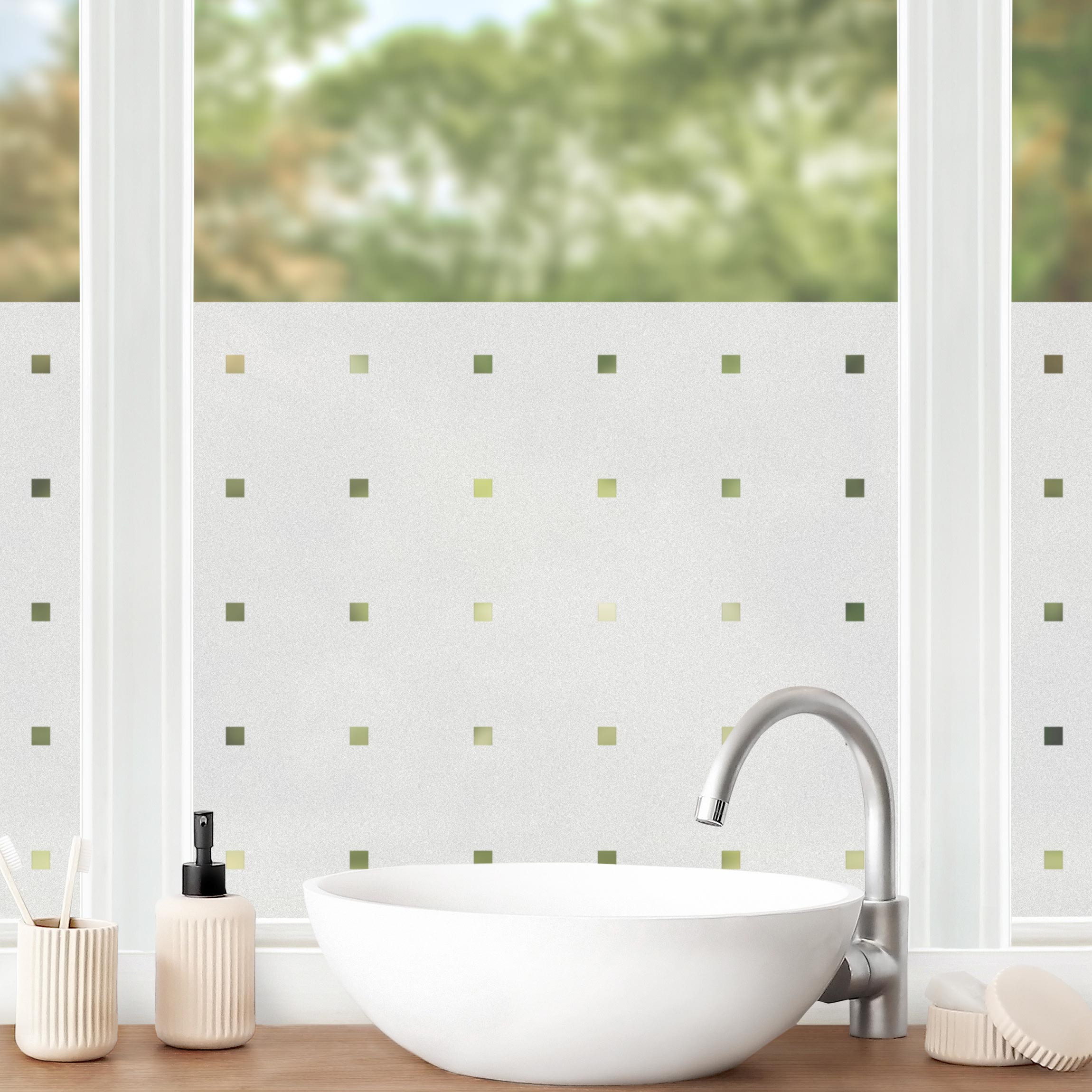 Fensterfolie Sichtschutz No.UL933 Kleine Quadrate III