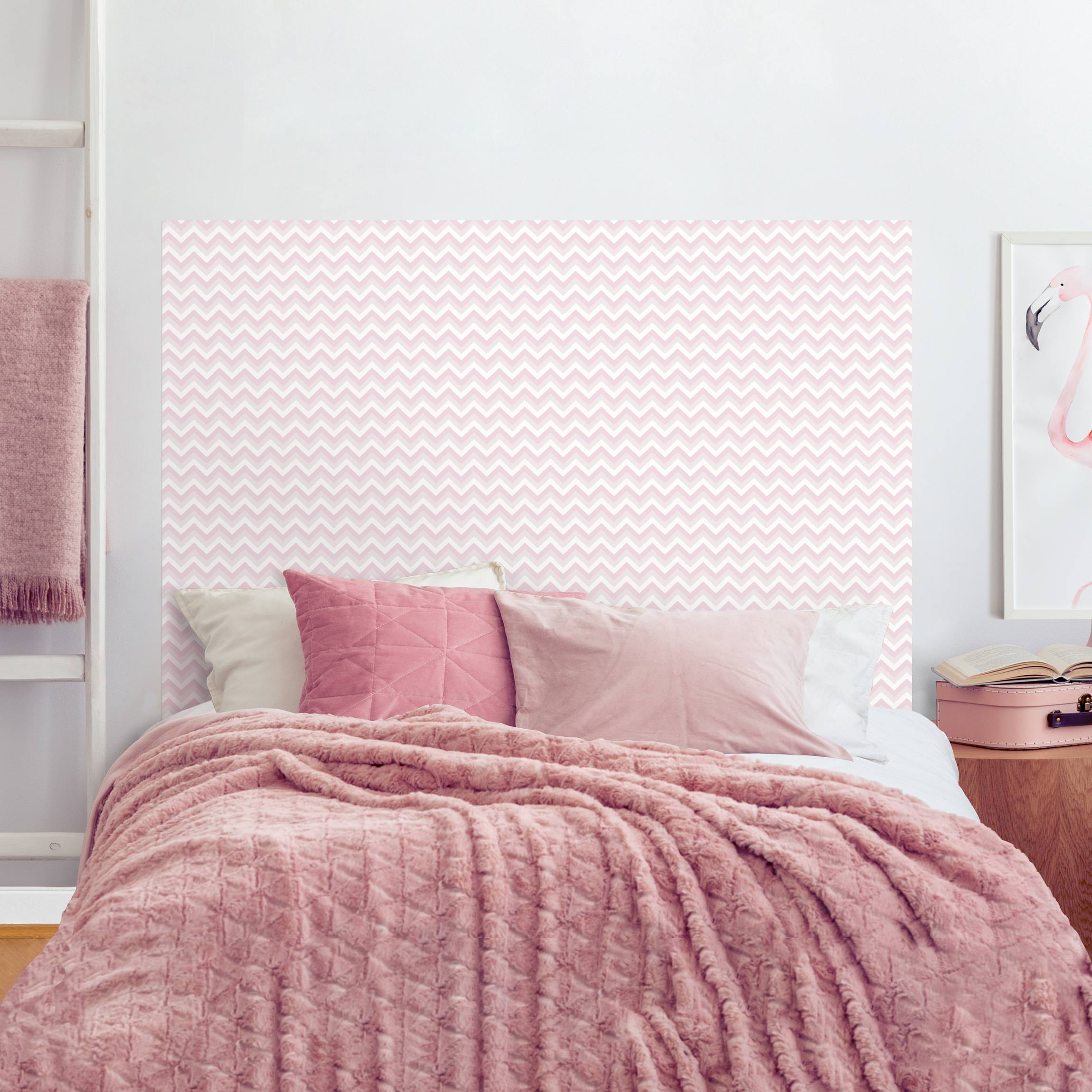 Kopfteil Bett No.YK37 ZickZack Muster Rosa