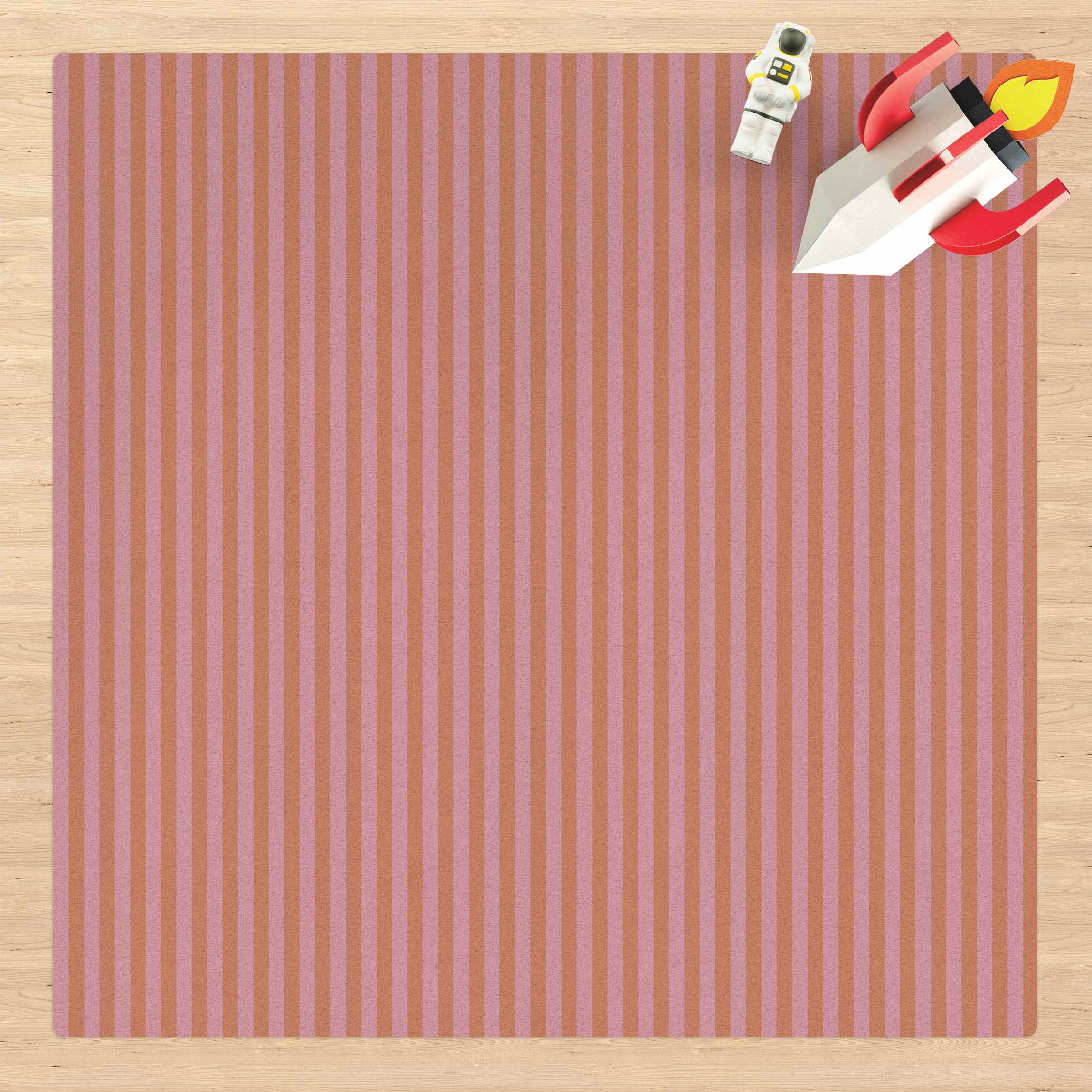 Kork-Teppich No.YK45 Streifen Rosa