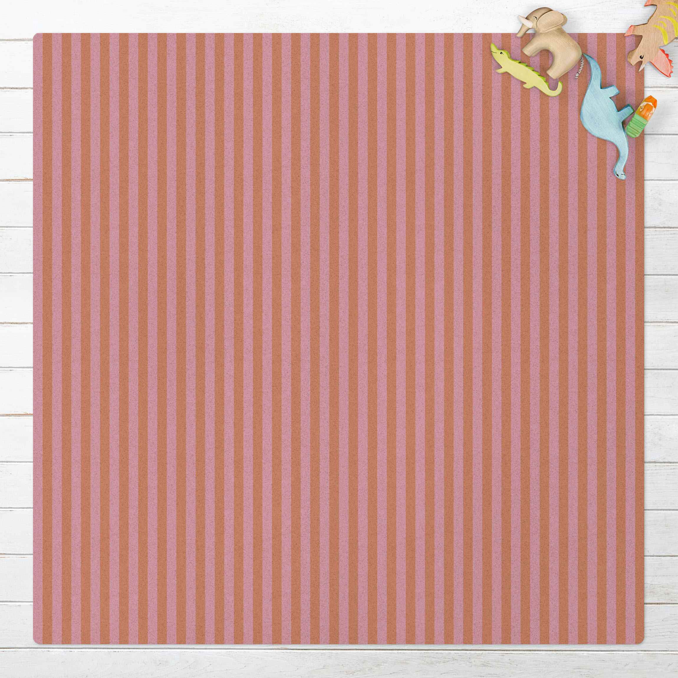 Kork-Teppich No.YK45 Streifen Rosa