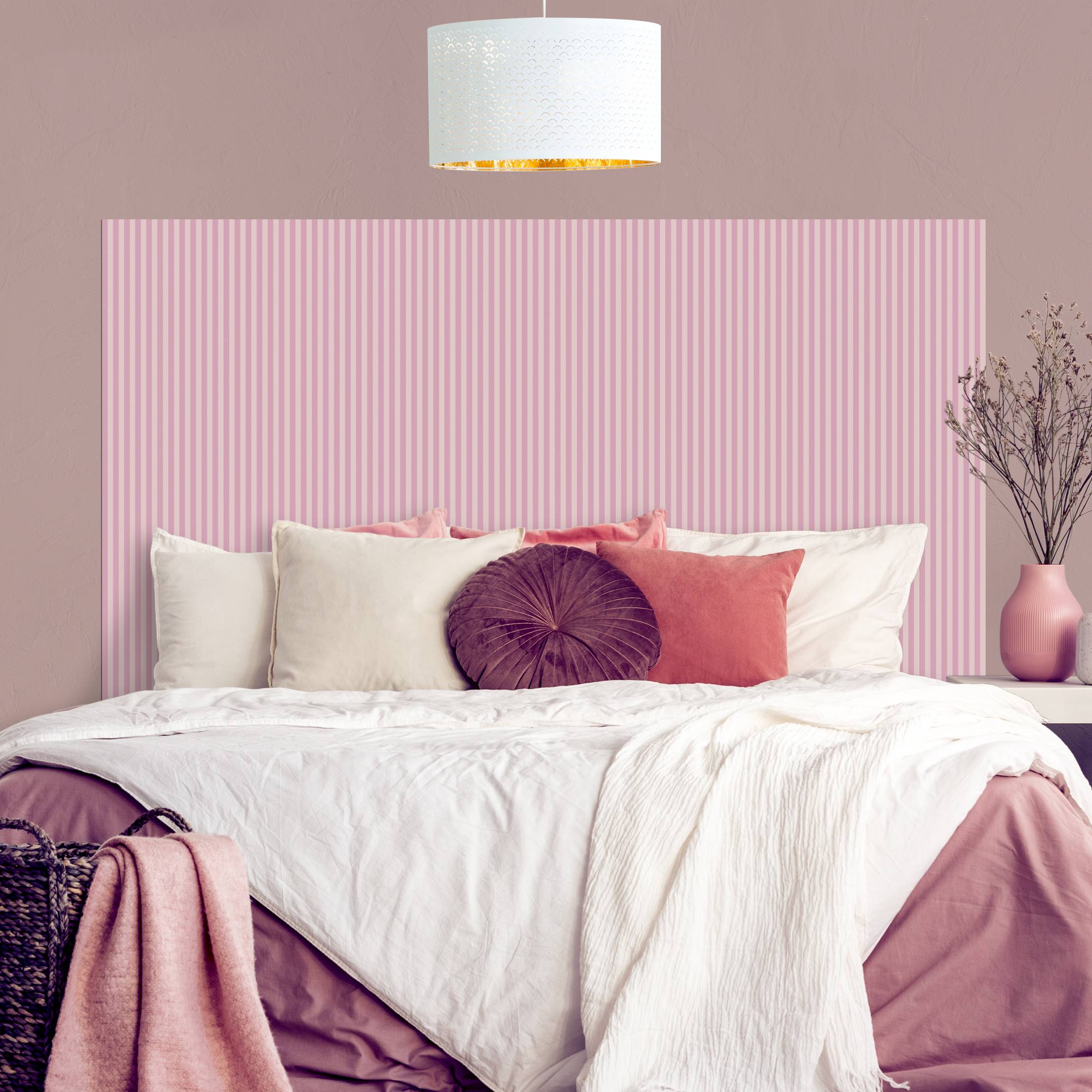 Kopfteil Bett No.YK45 Streifen Rosa