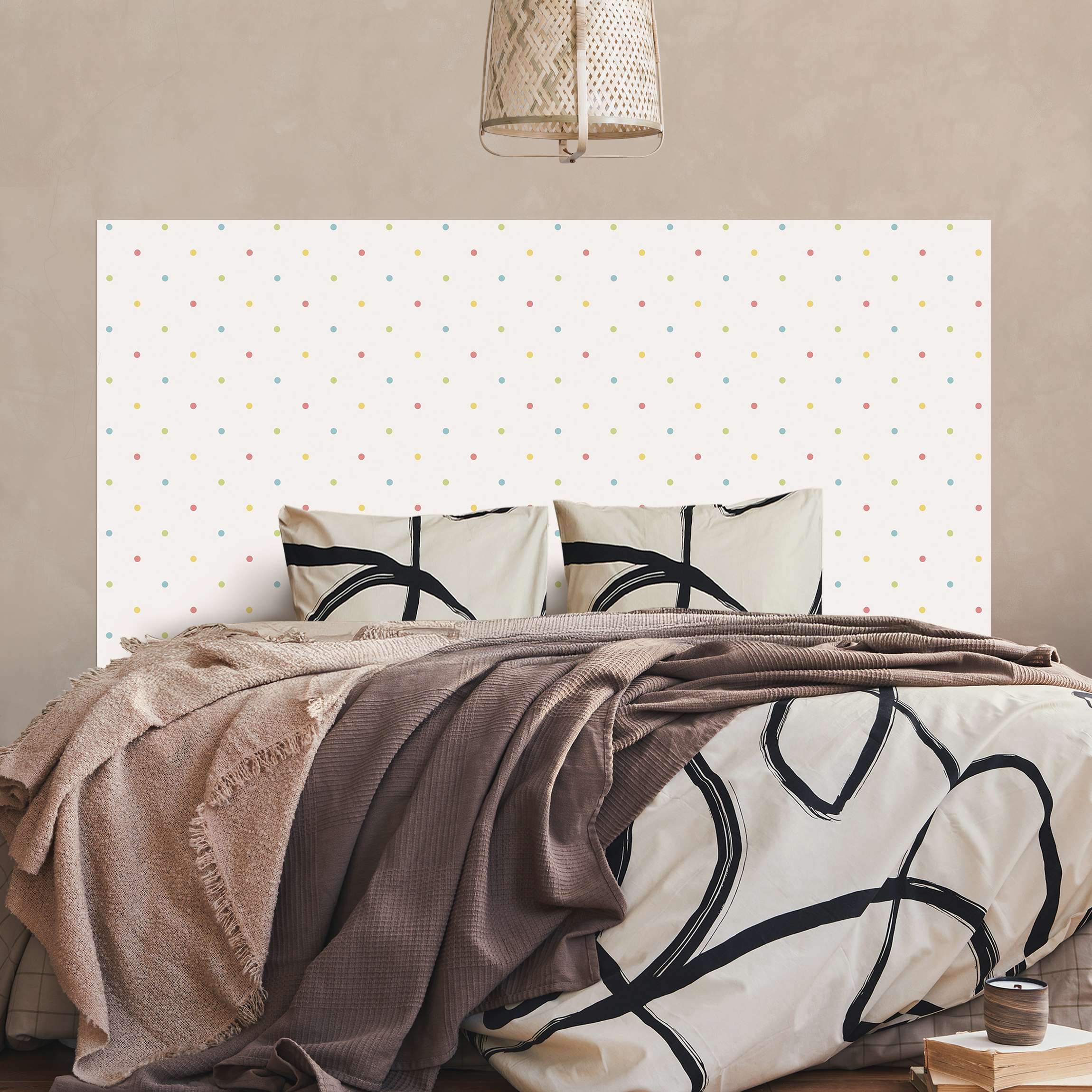 Kopfteil Bett No.YK47 Bunte Punkte