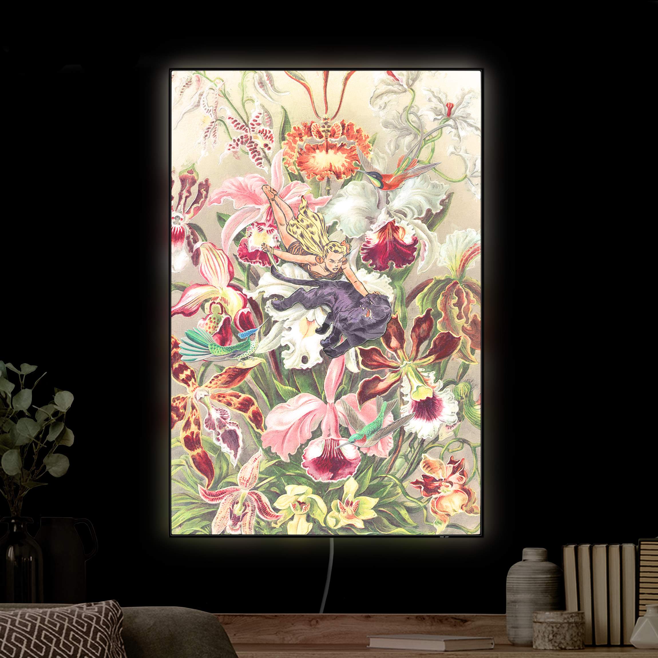 LED-Wechselbild Nymphe mit Orchideen