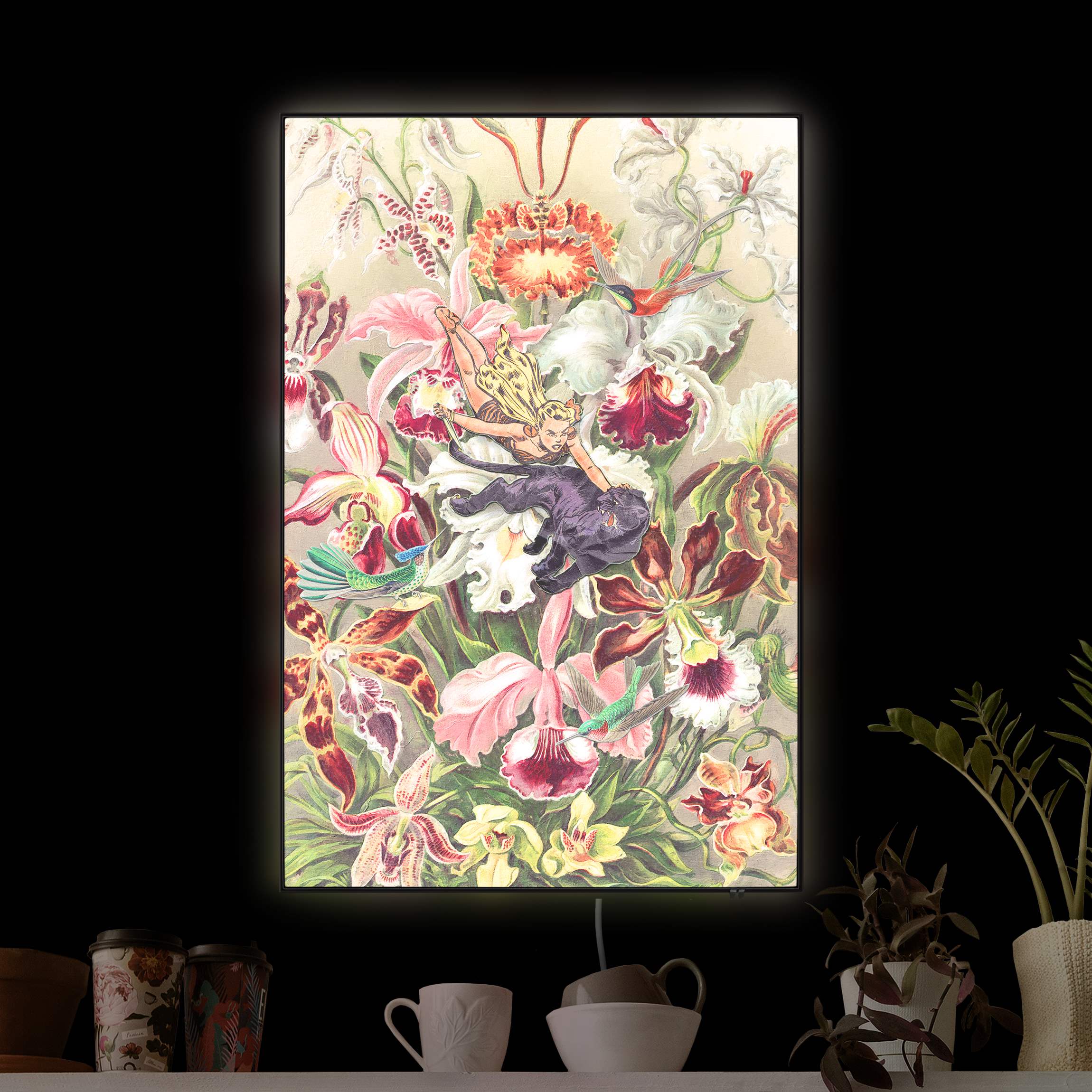 LED-Wechselbild Nymphe mit Orchideen