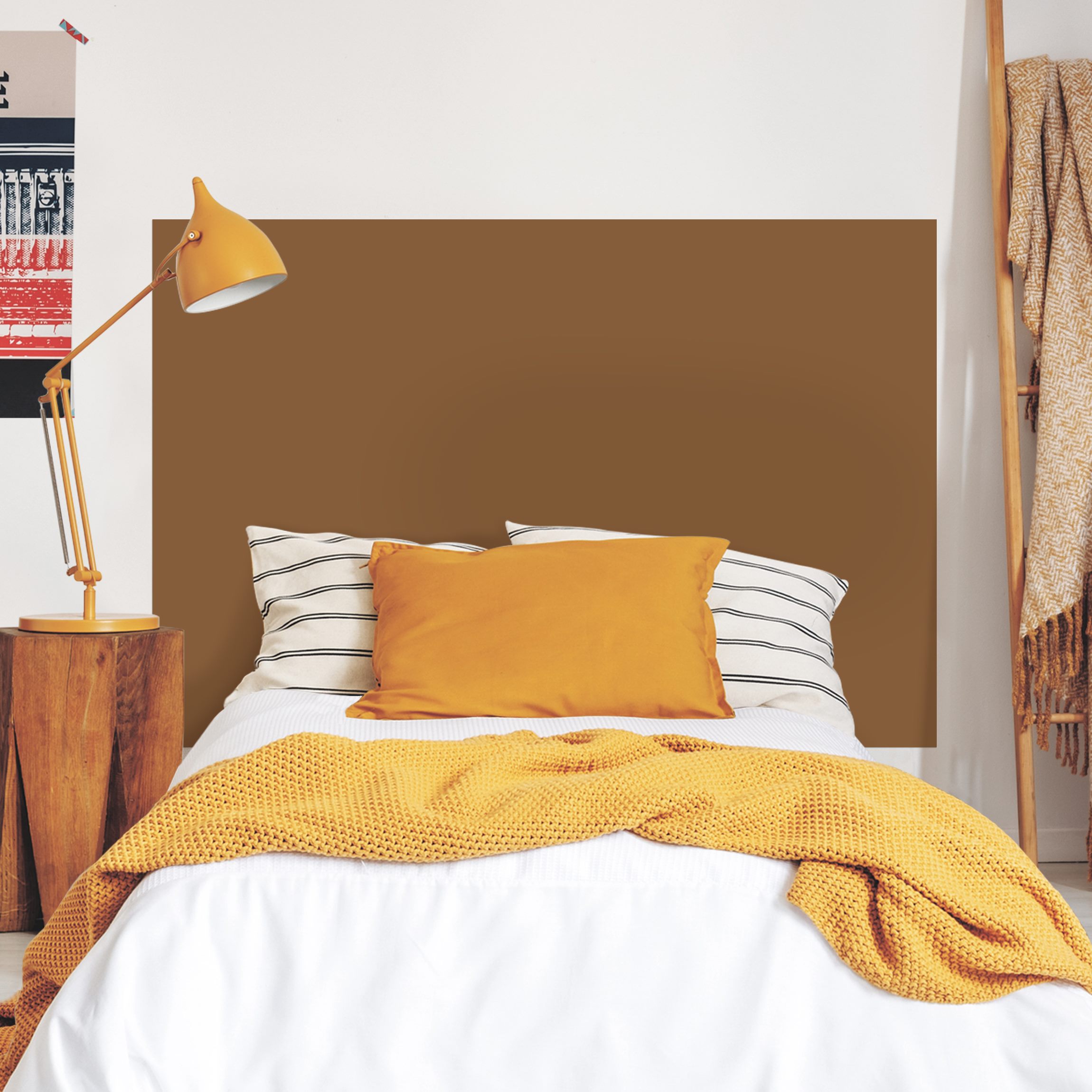 Kopfteil Bett Ockerbraun