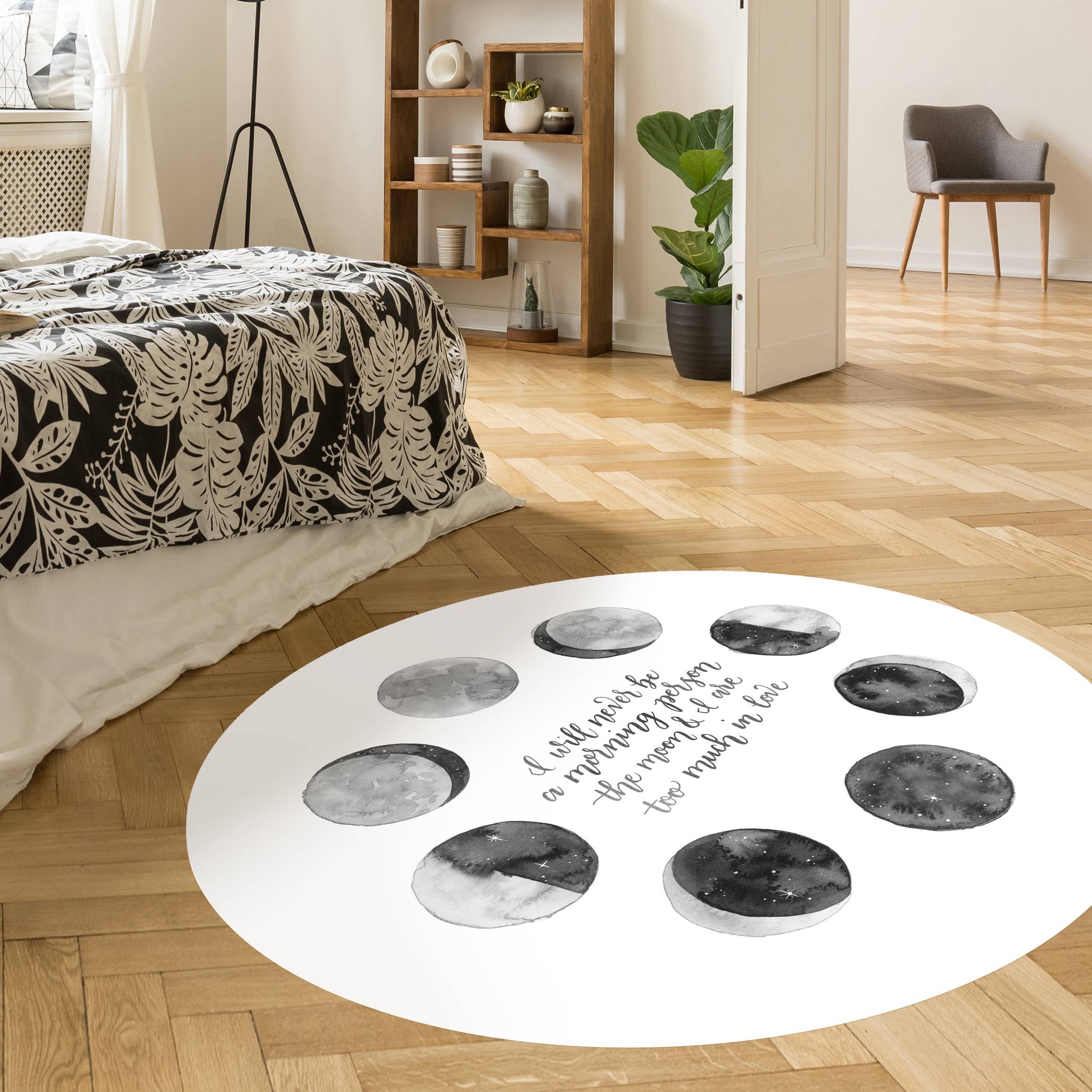 Runder Vinyl-Teppich Ode an den Mond - Liebe