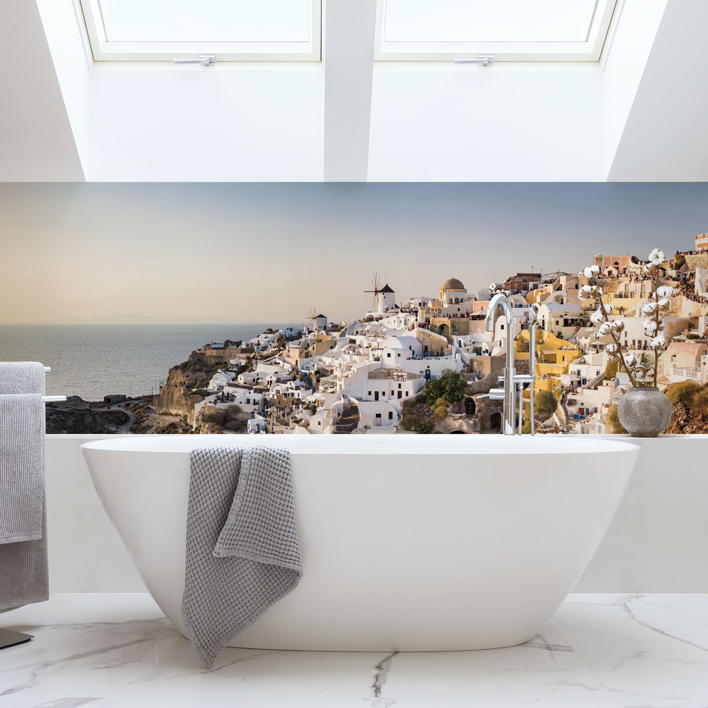 Wandverkleidung Bad Oia Panorama