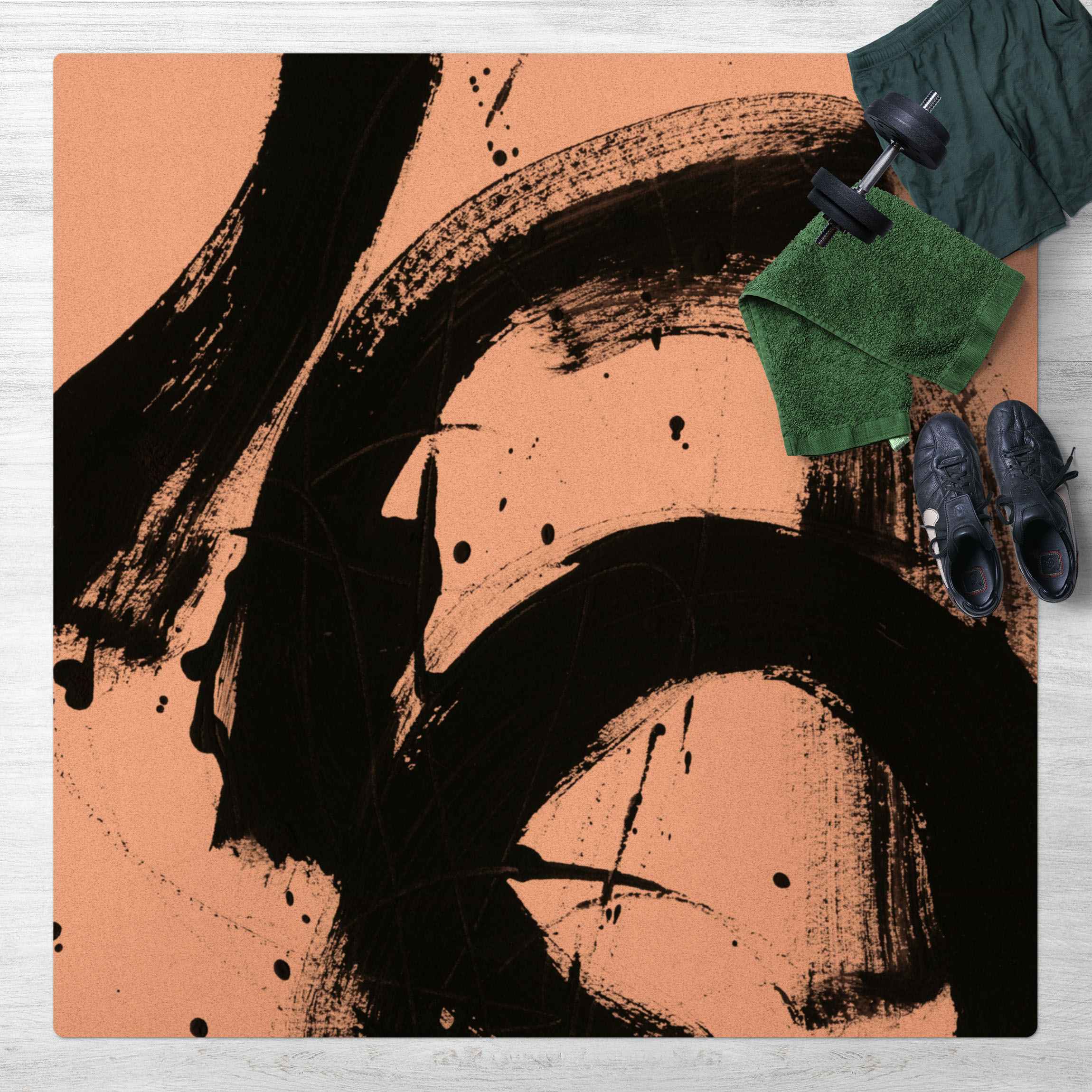 Kork-Teppich Onyx in Bewegung