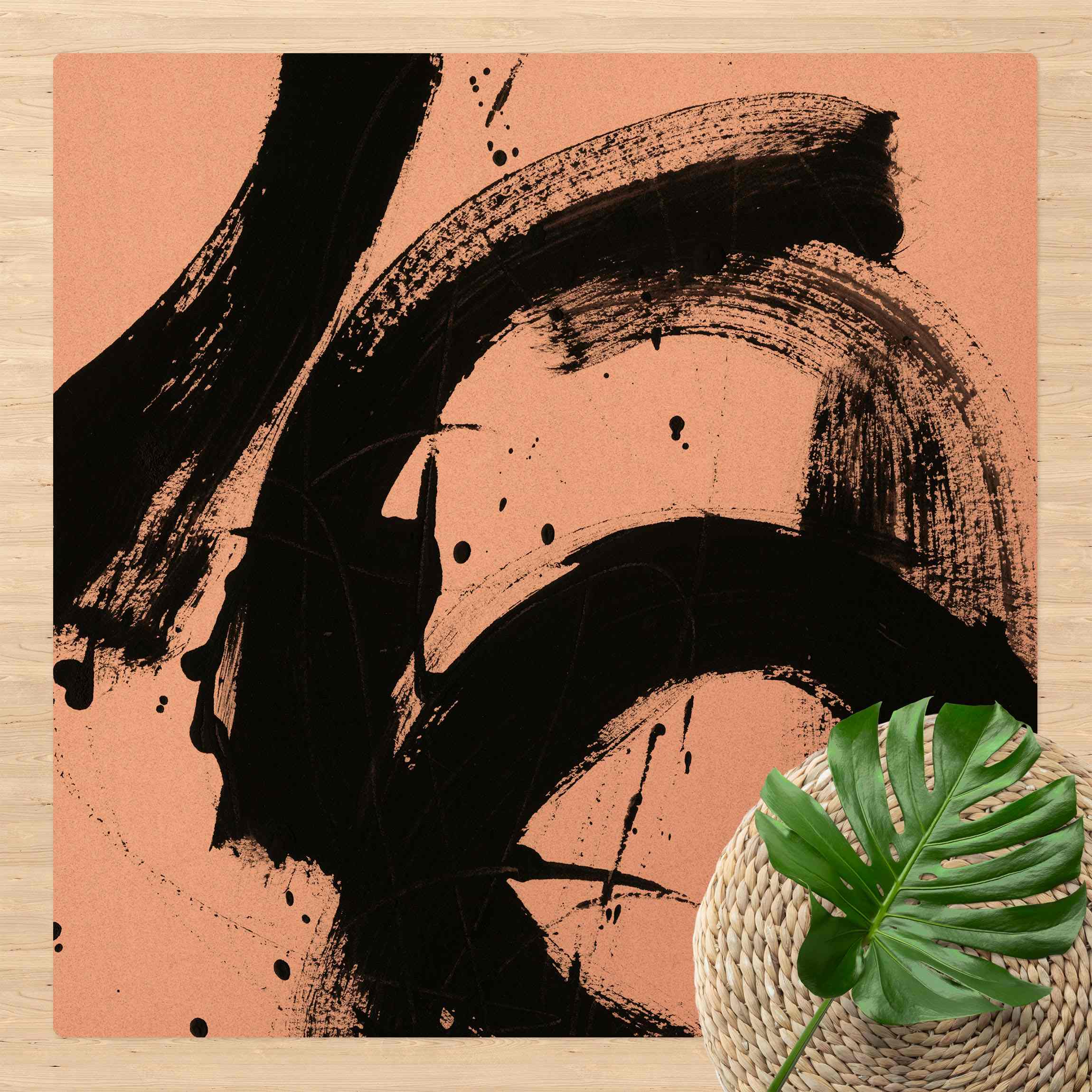 Kork-Teppich Onyx in Bewegung