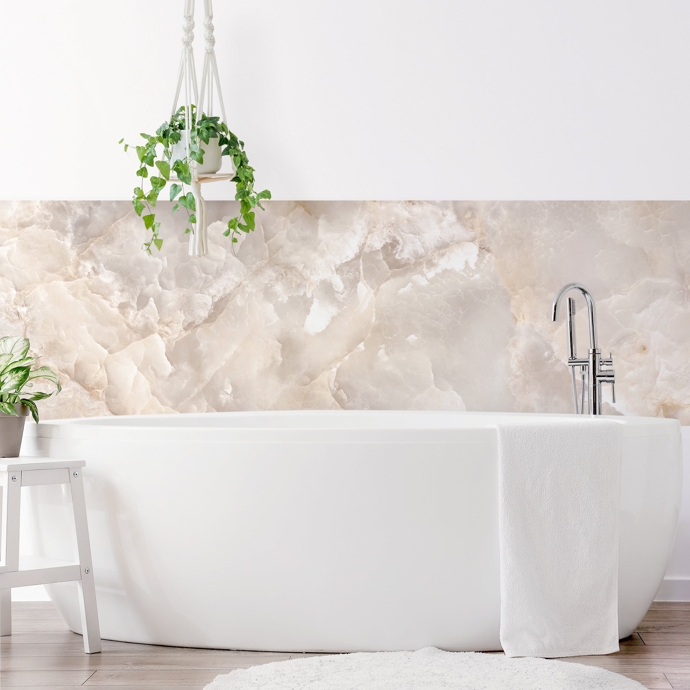 Wandverkleidung Bad Onyx Marmor Beige