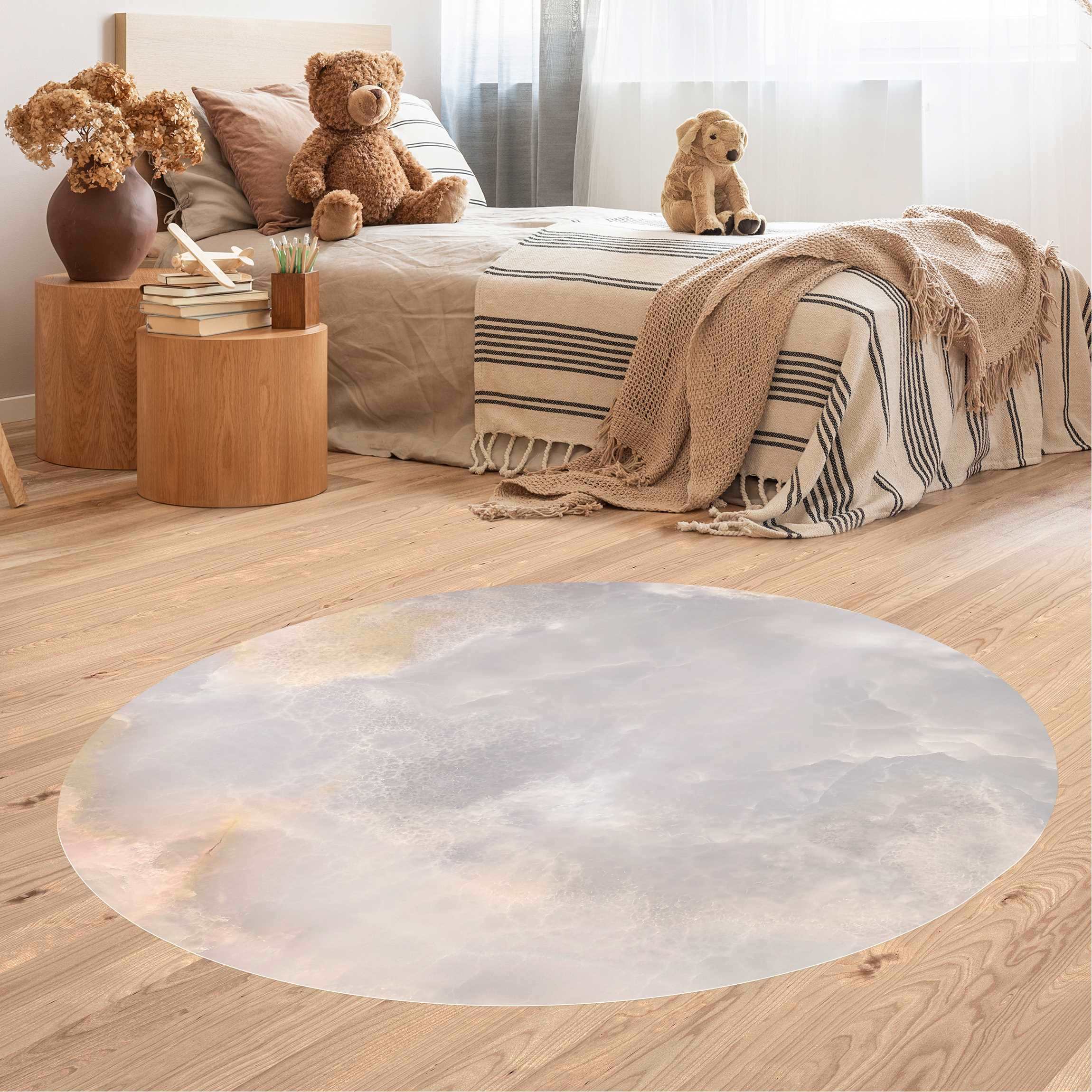 Runder Vinyl-Teppich Onyx Marmor