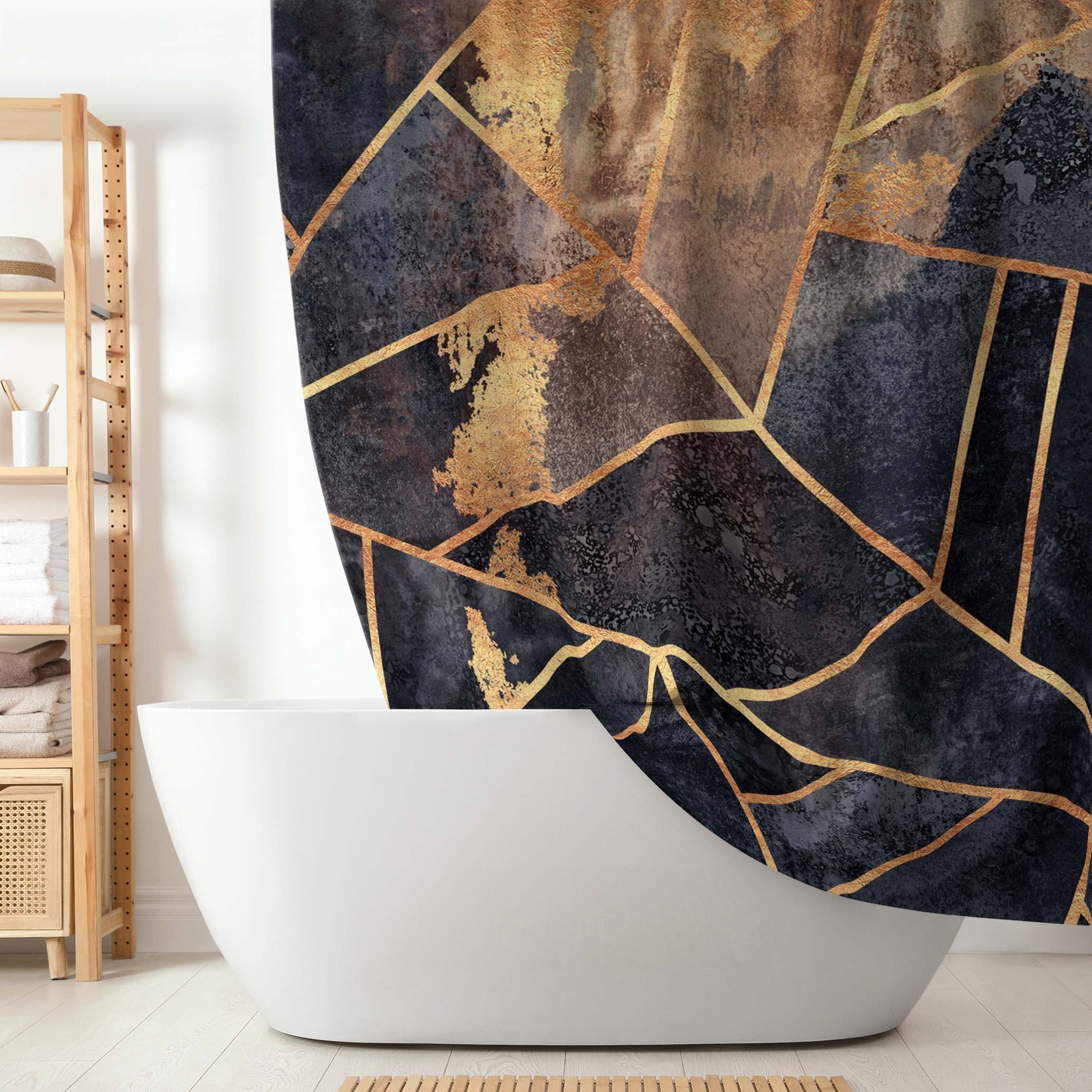 Duschvorhang Onyx mit Gold