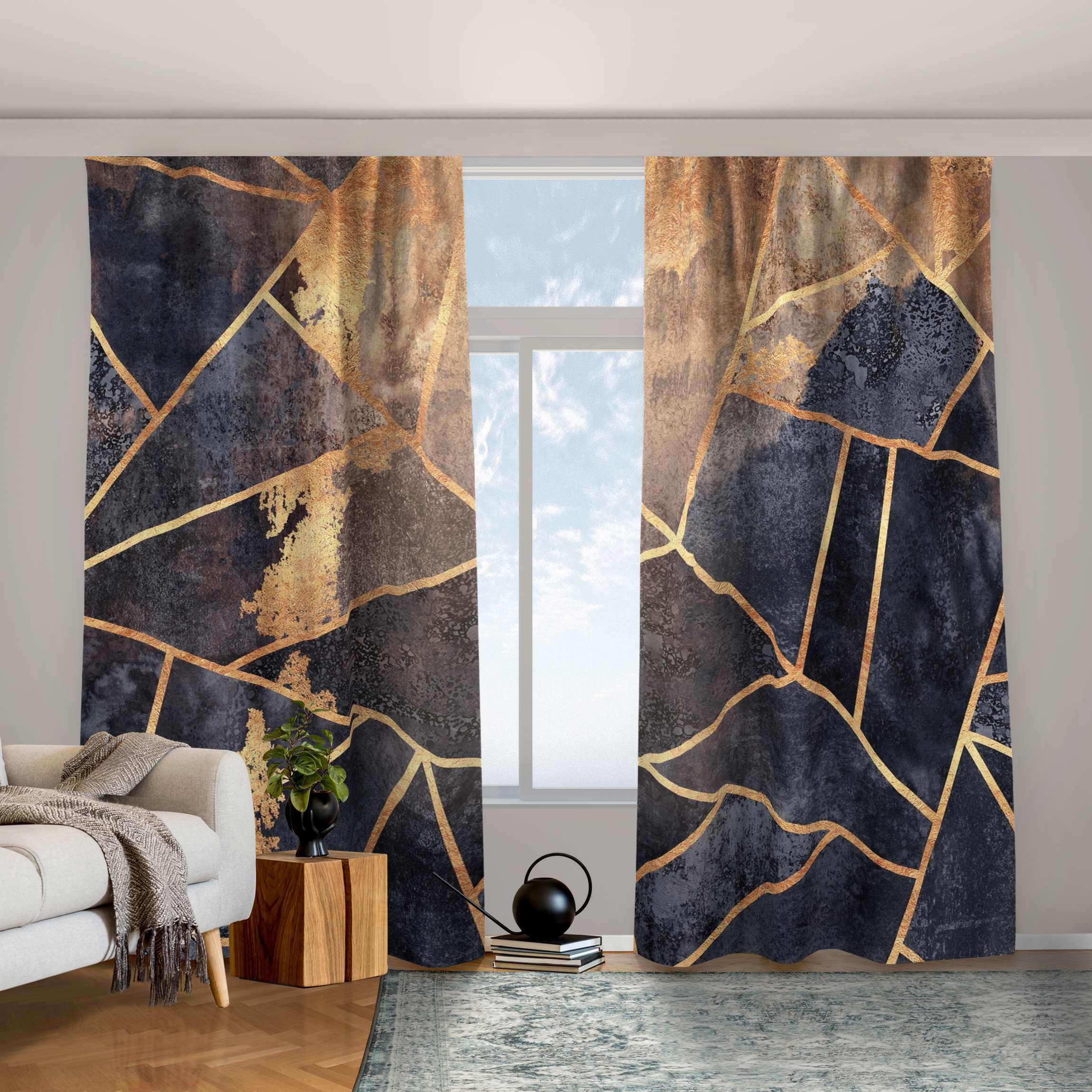 Vorhang Onyx mit Gold