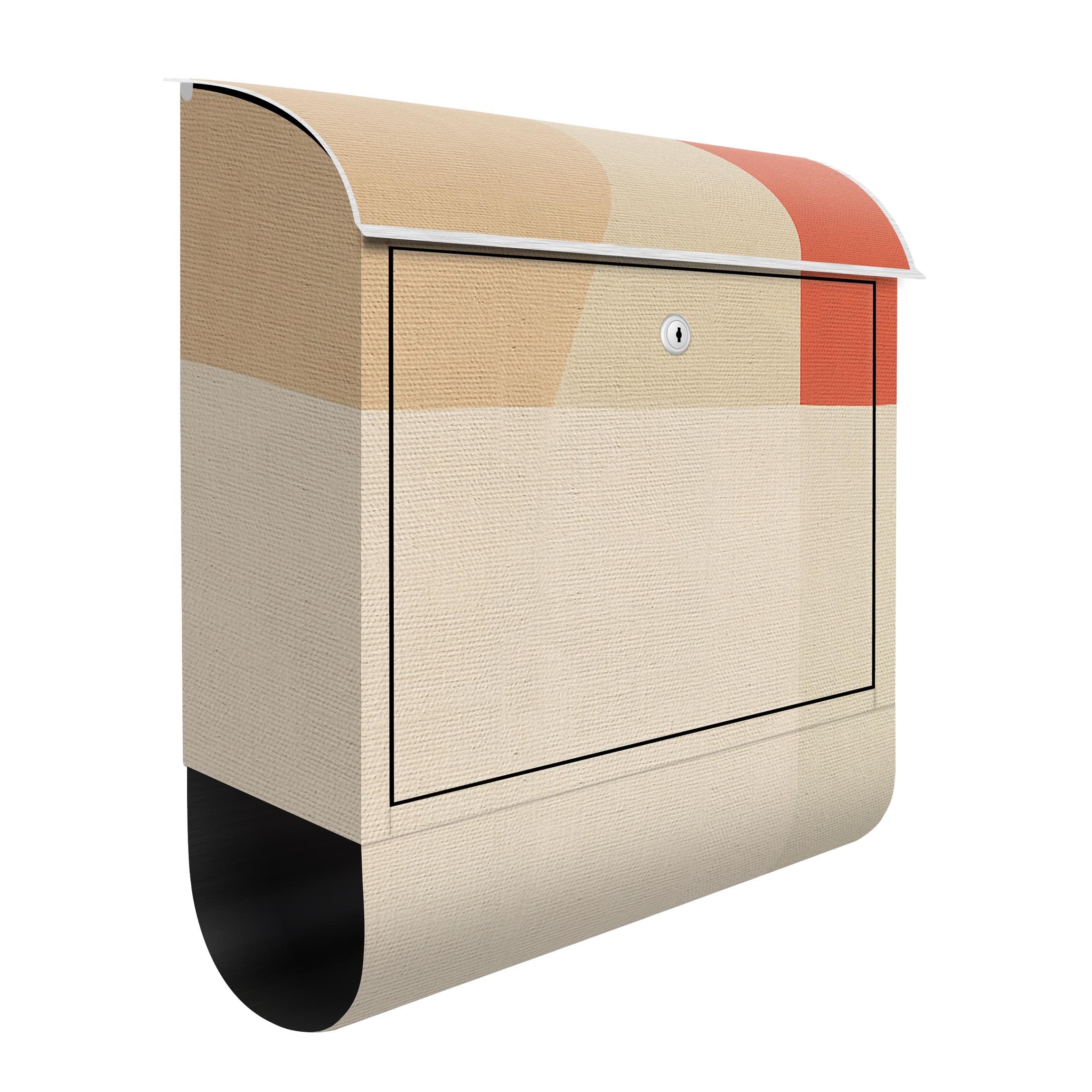 Briefkasten Oranges Rechteck auf Beige