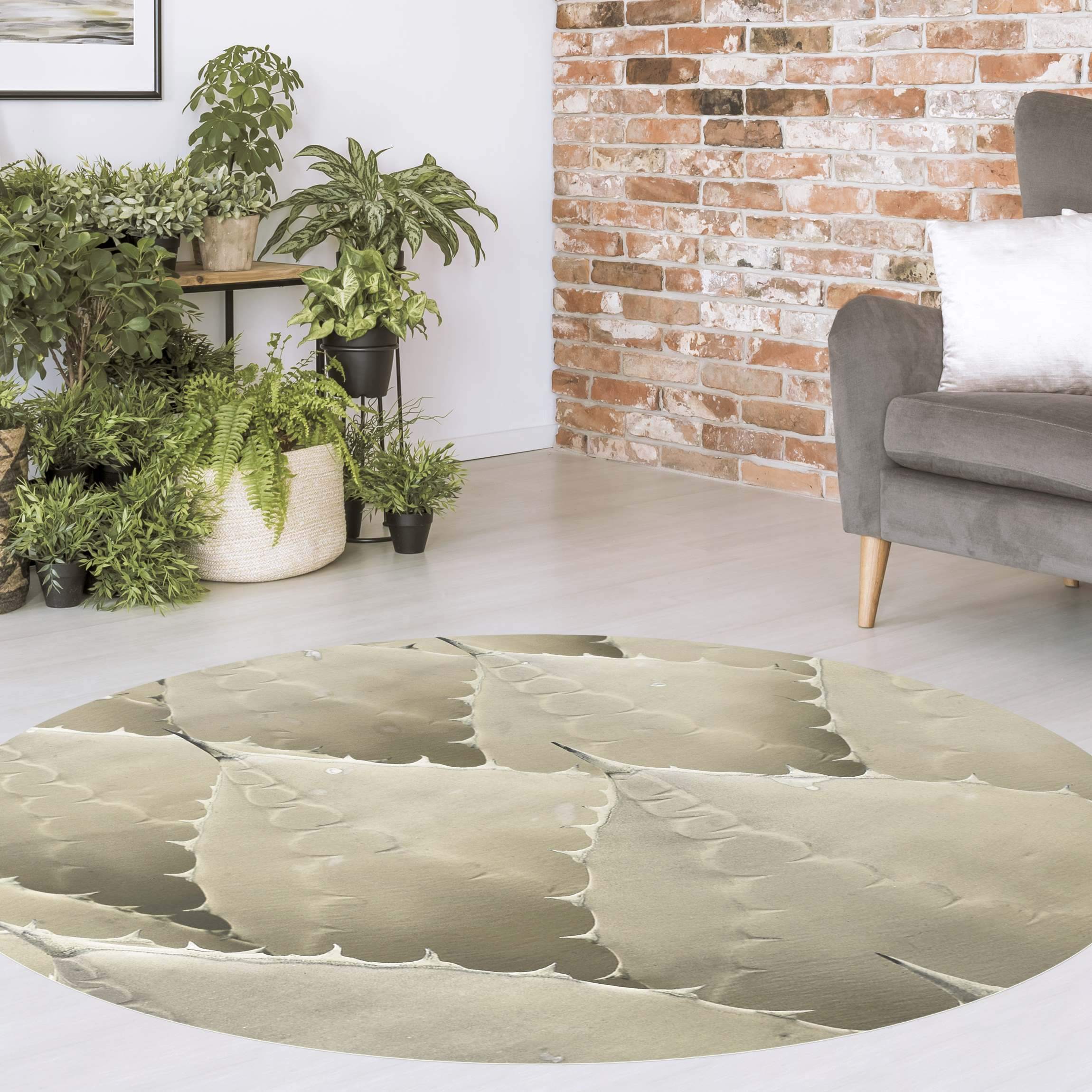 Runder Vinyl-Teppich Organische Elemente