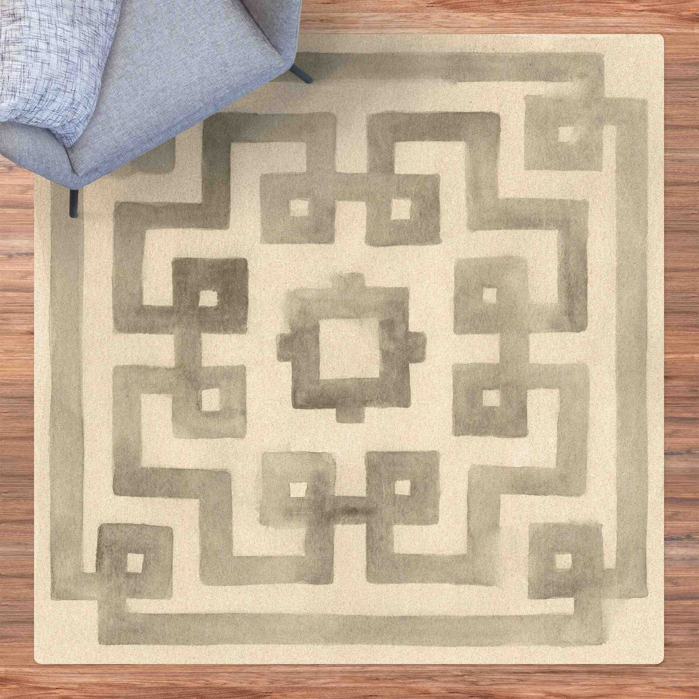 Kork-Teppich Orientalischer Aquarellwinkel