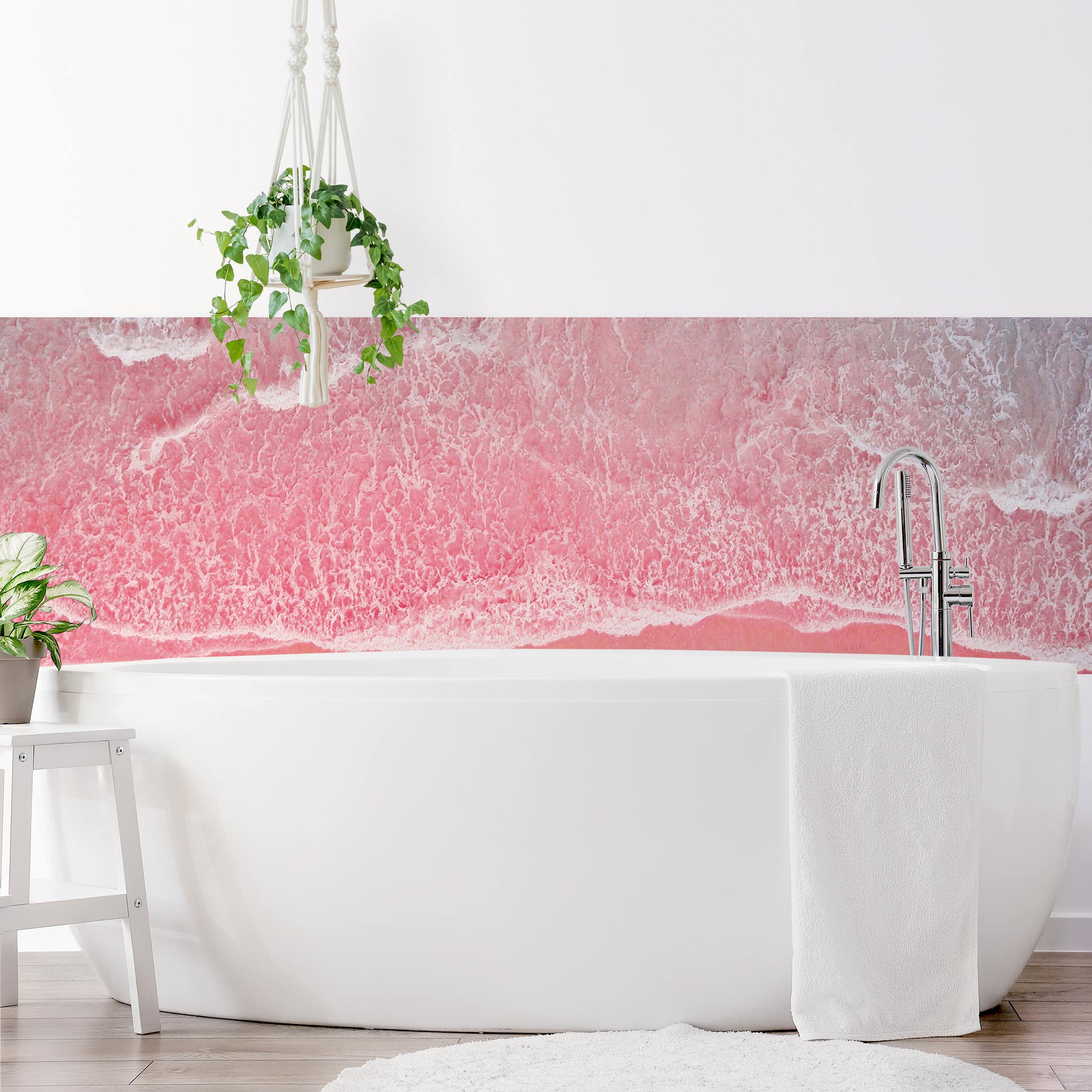 Wandverkleidung Bad Ozean in Pink