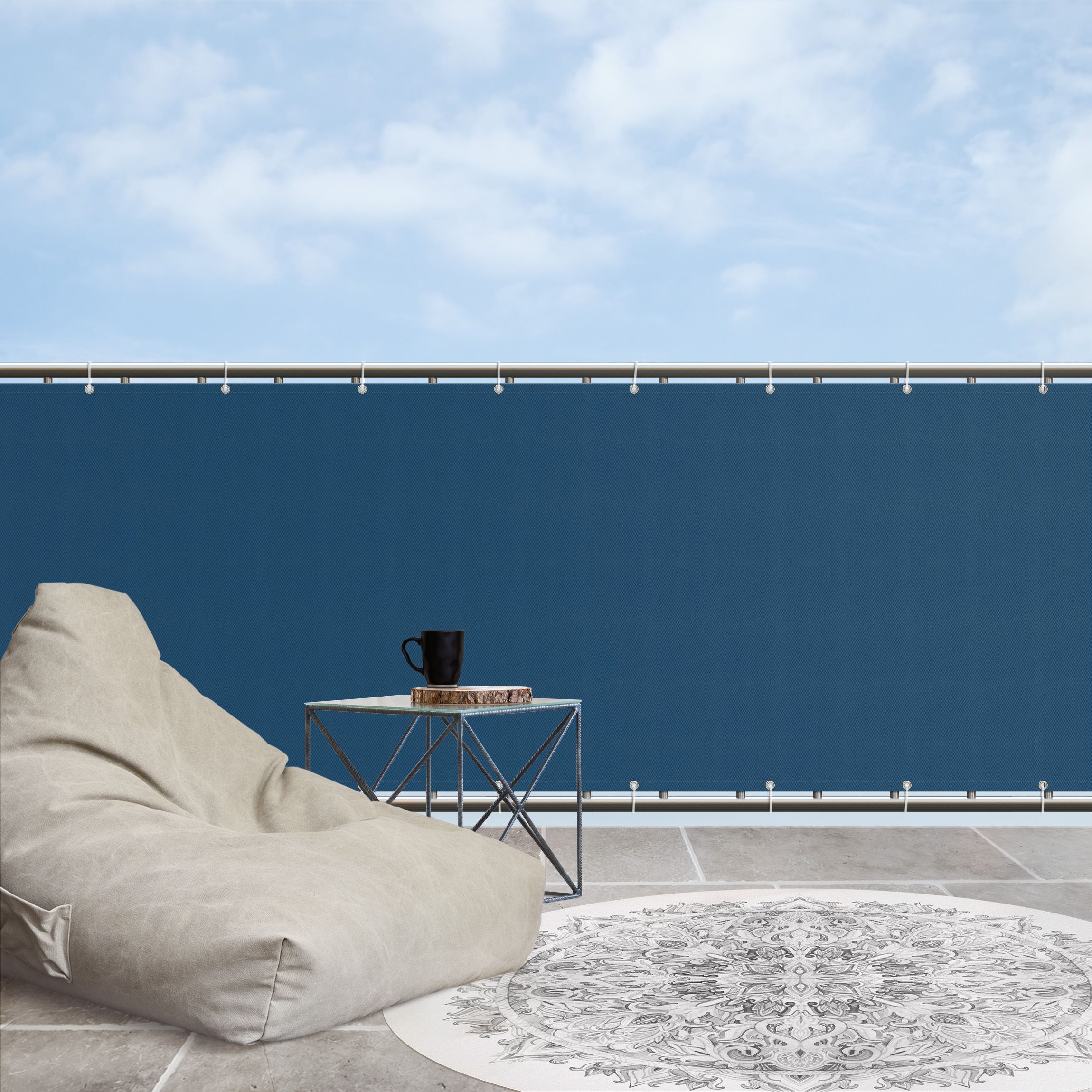 Balkon Sichtschutz Ozeanblau