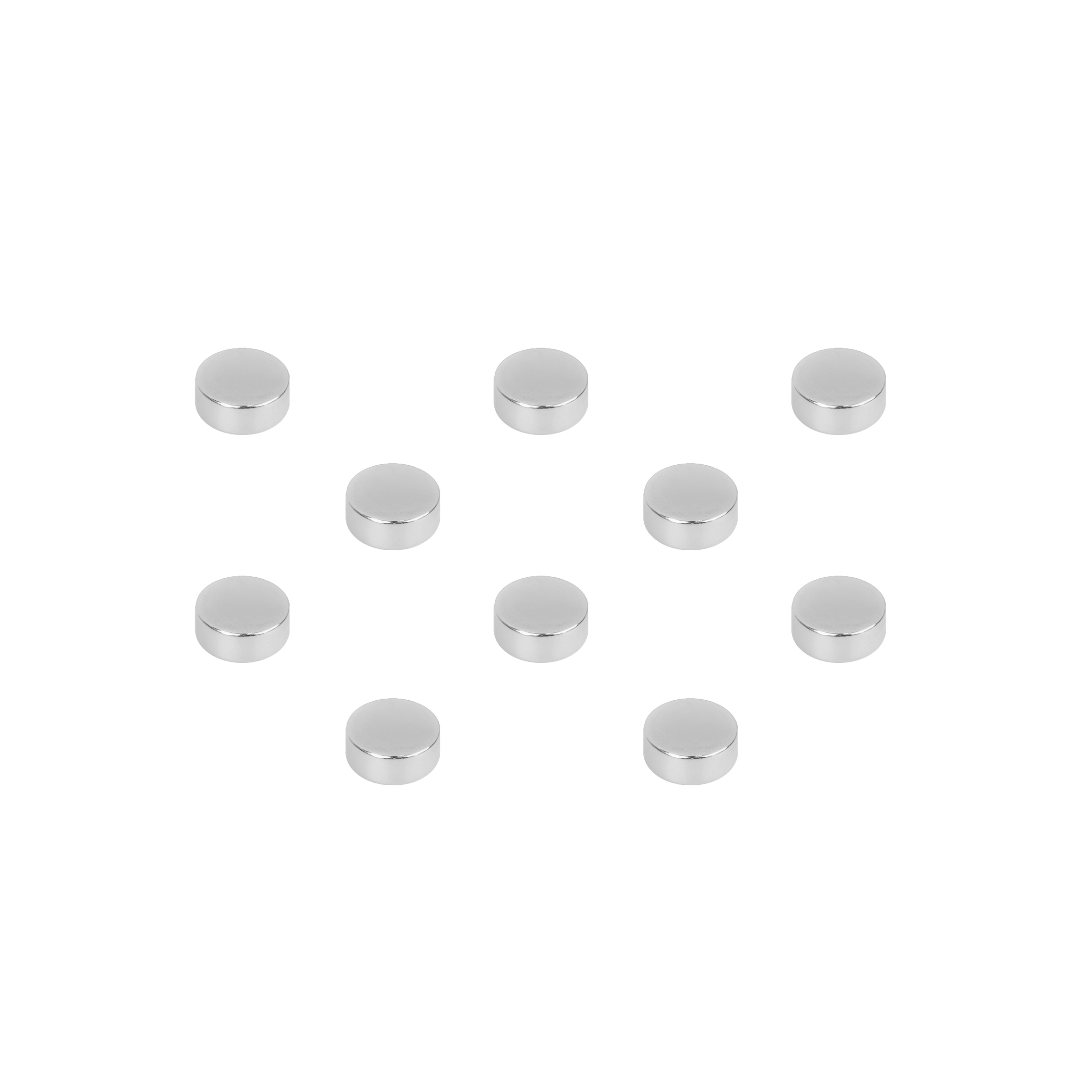 Zubehör 10 Scheibenmagnete Set - N42 Nickel