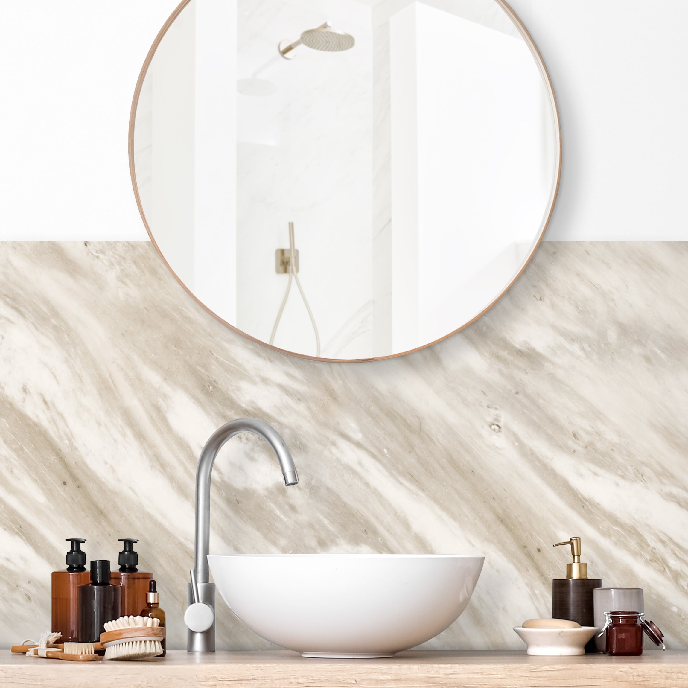 Wandverkleidung Bad Palissandro Marmor Beige