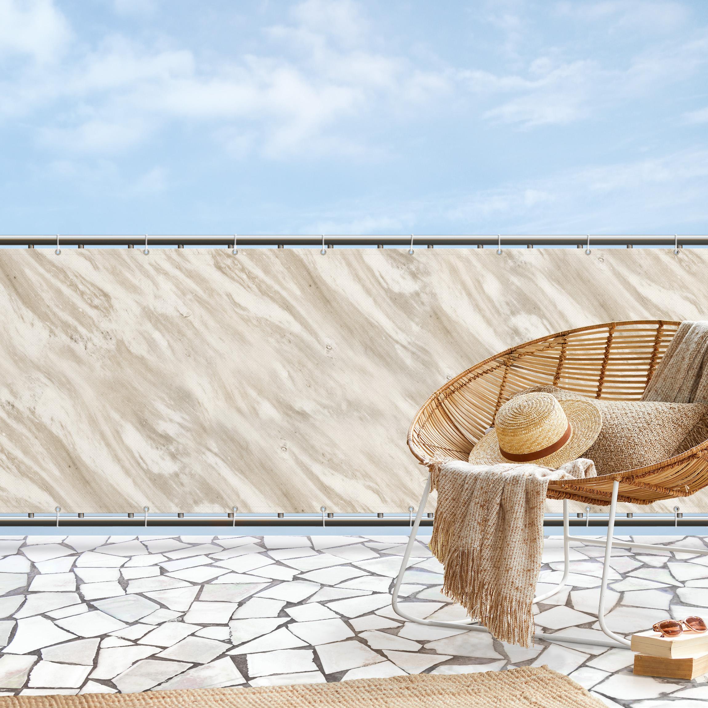 Balkon Sichtschutz Palissandro Marmor Beige
