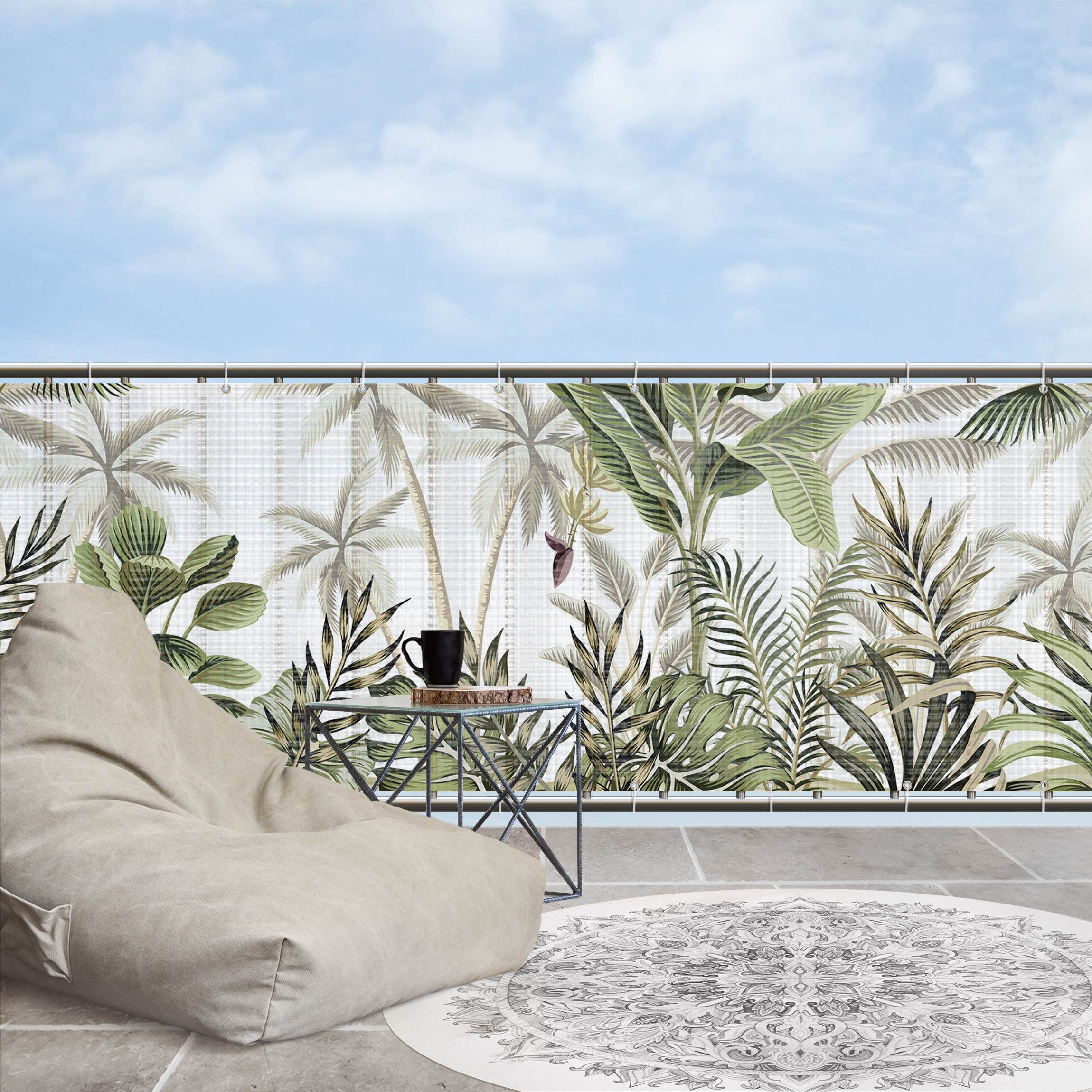 Balkon Sichtschutz Palmen im Dschungel