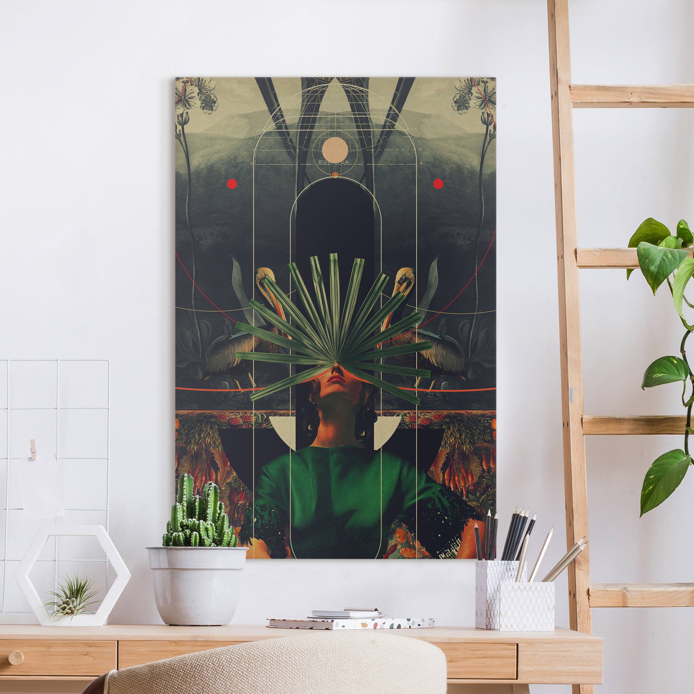 Leinwandbild Palmen Porträt