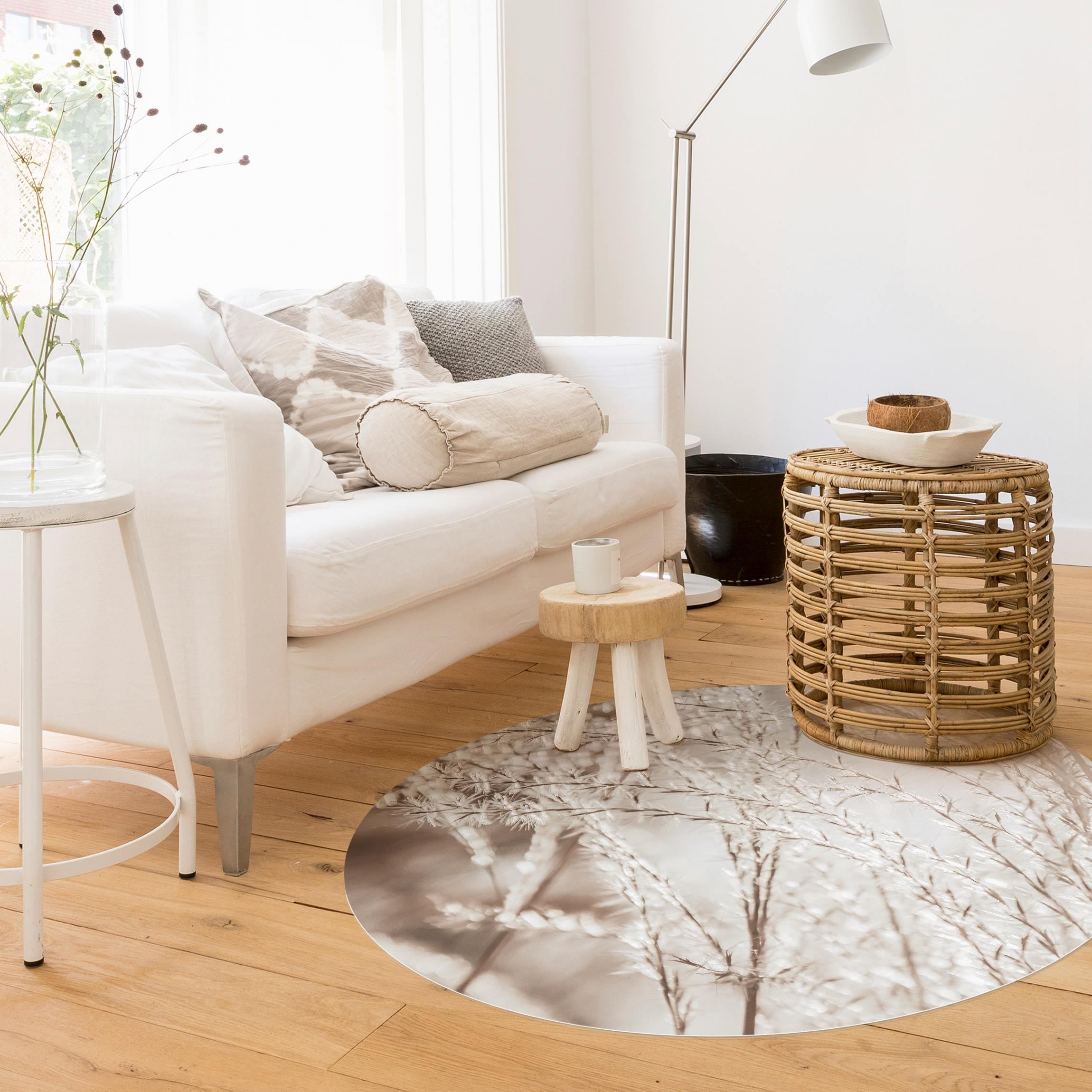 Runder Vinyl-Teppich Pampasgras Close Up