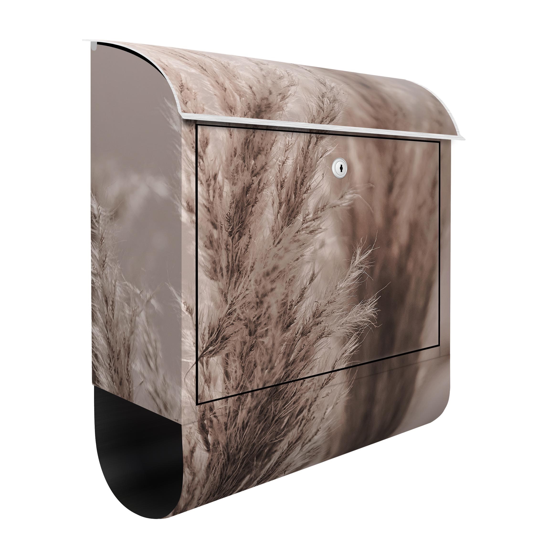 Briefkasten Pampasgras im Spätherbst