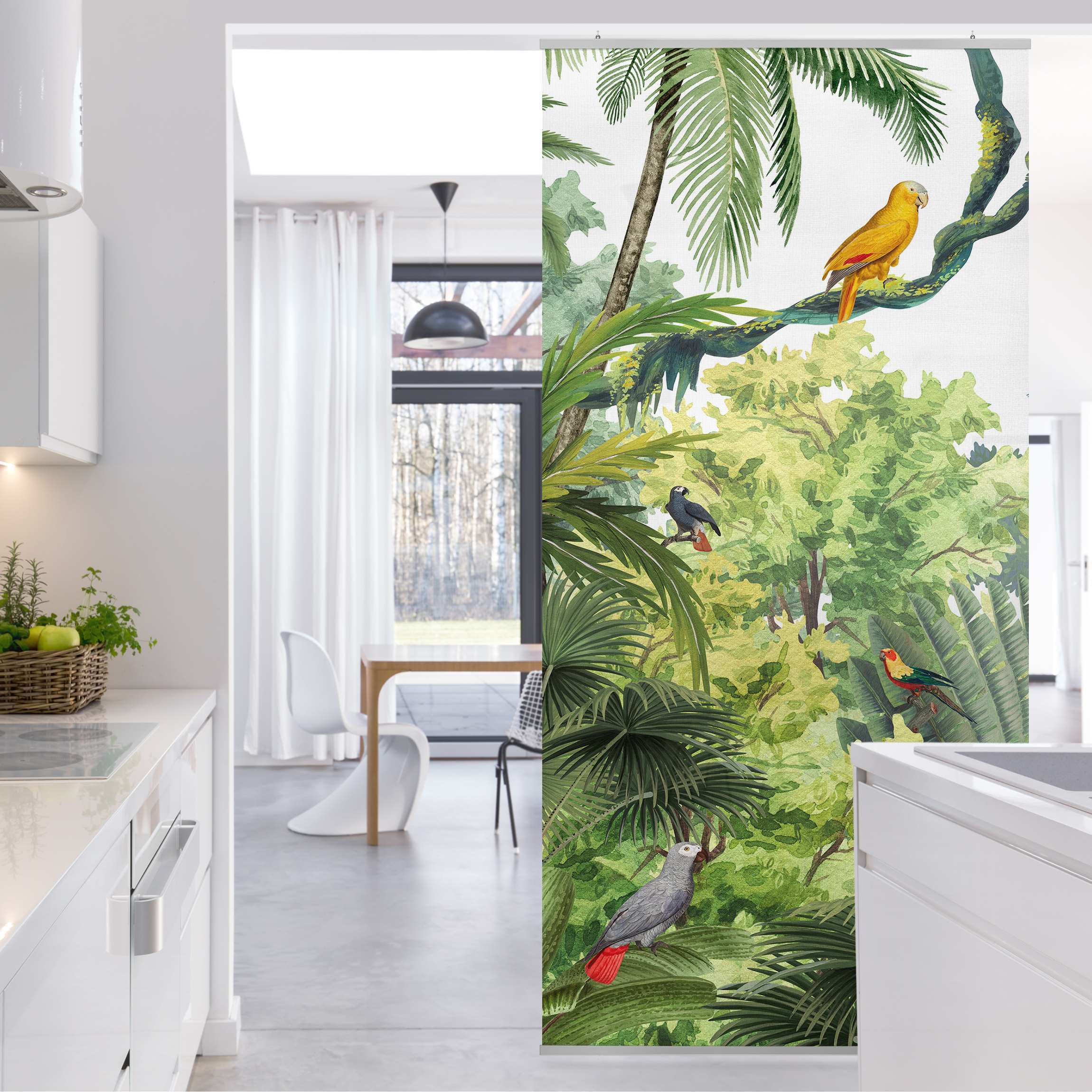 Raumteiler Papageienparade im Dschungel